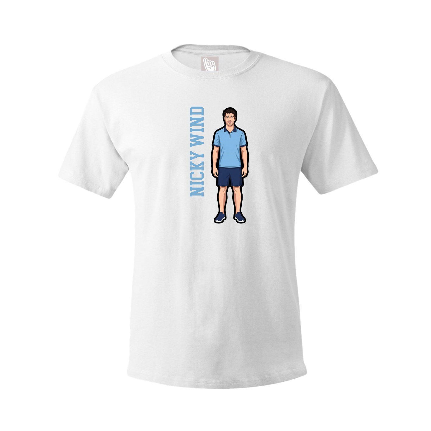 Tee — Name Vertical in White
