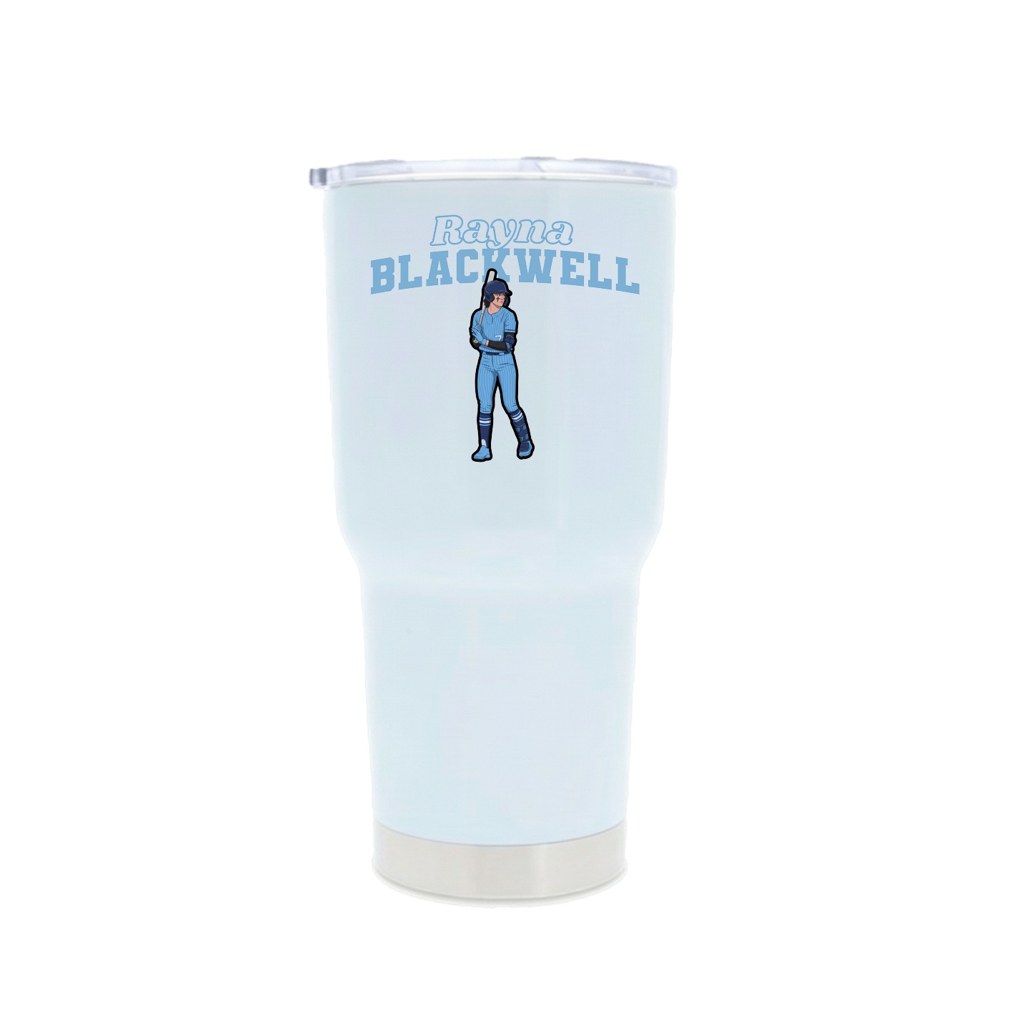 30oz Stainless Steel Tumbler — Name Arch in White