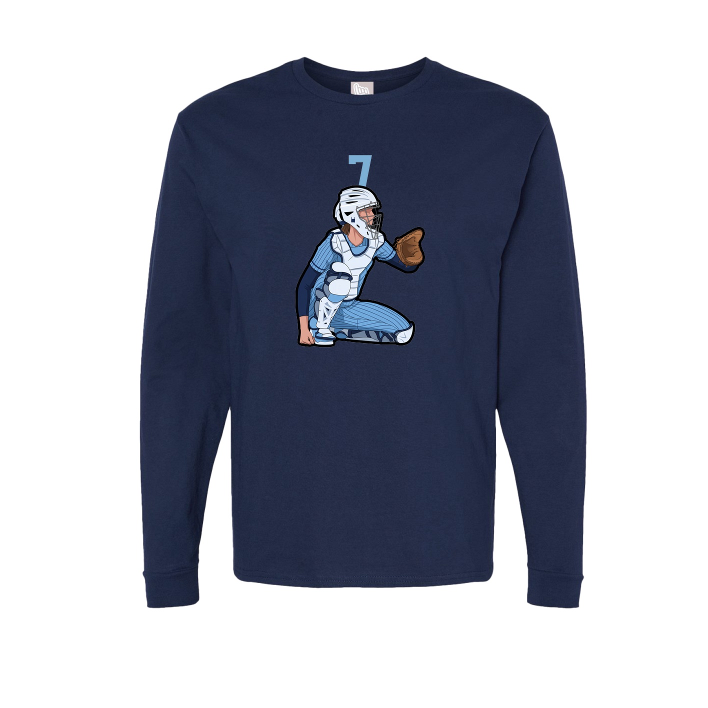 Long Sleeve Tee — Number Top in Navy