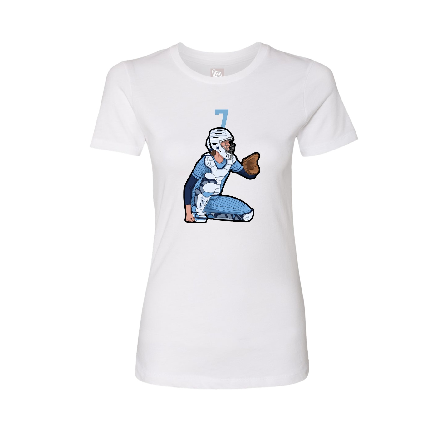 Fitted Women's Tee — Number Top in White