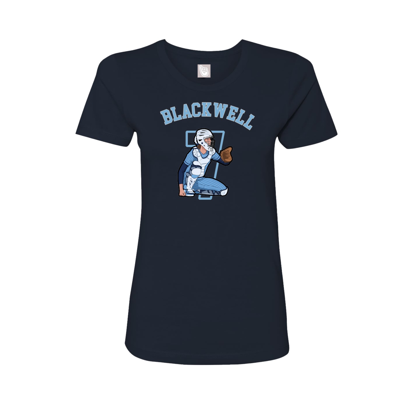 Fitted Women's Tee — Shirsey Arch in Navy
