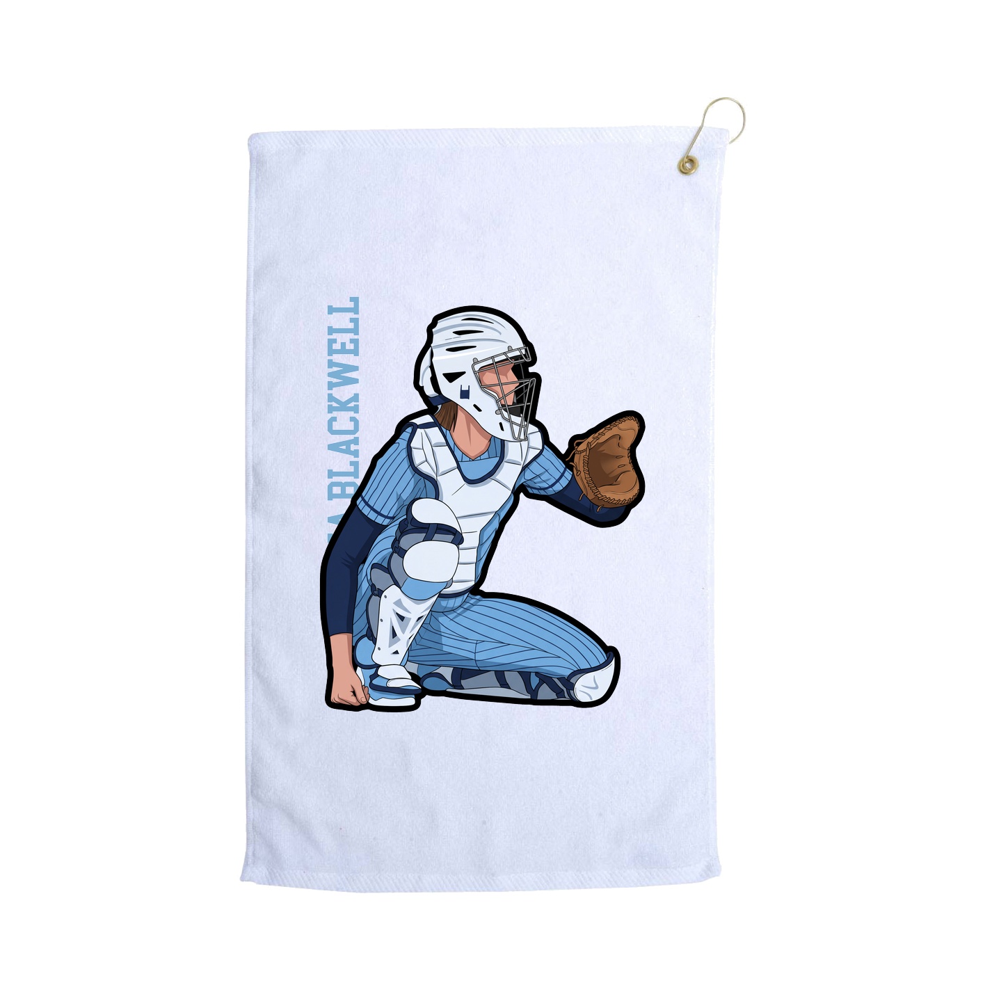 Golf Towel — Name Vertical in White