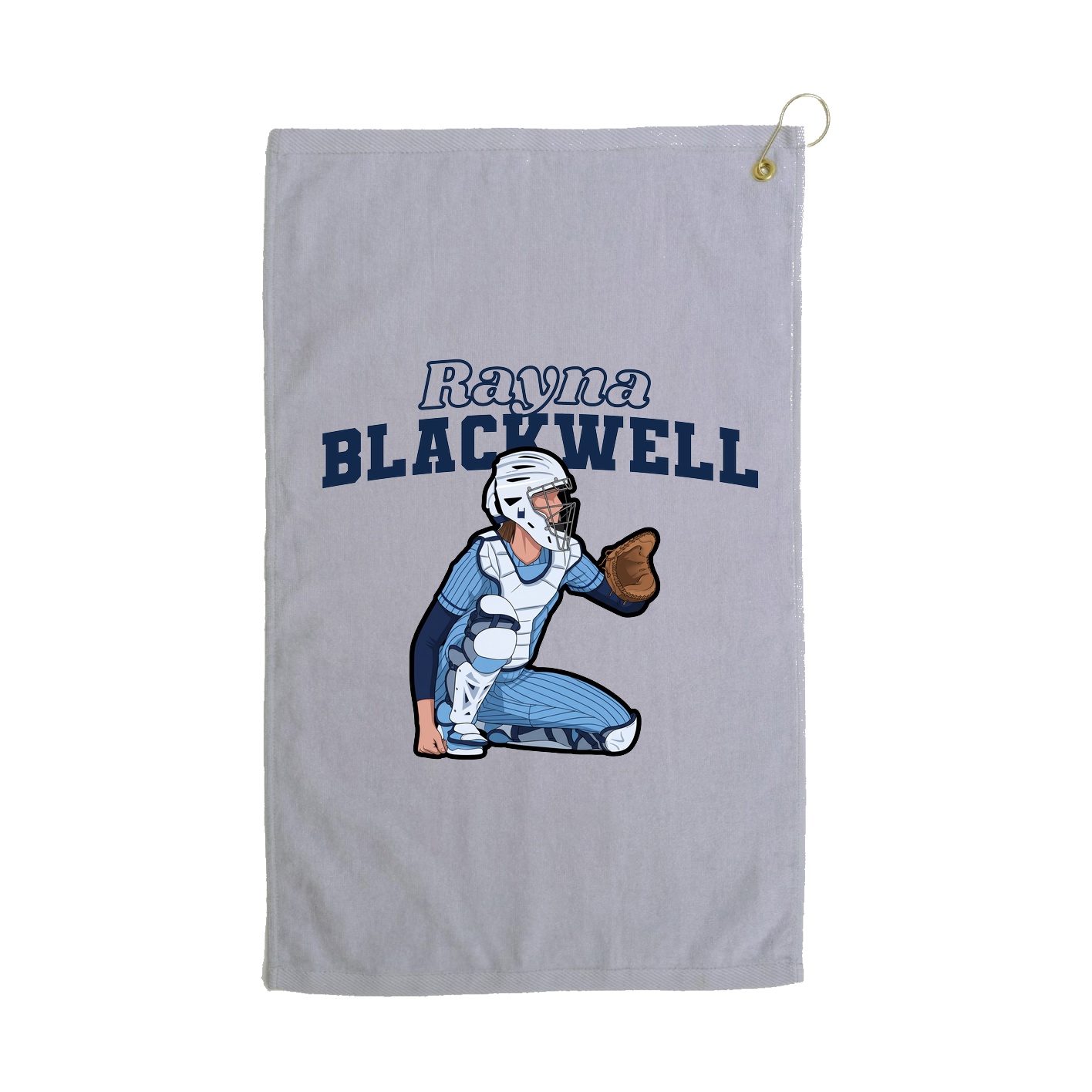 Golf Towel — Name Arch in Grey