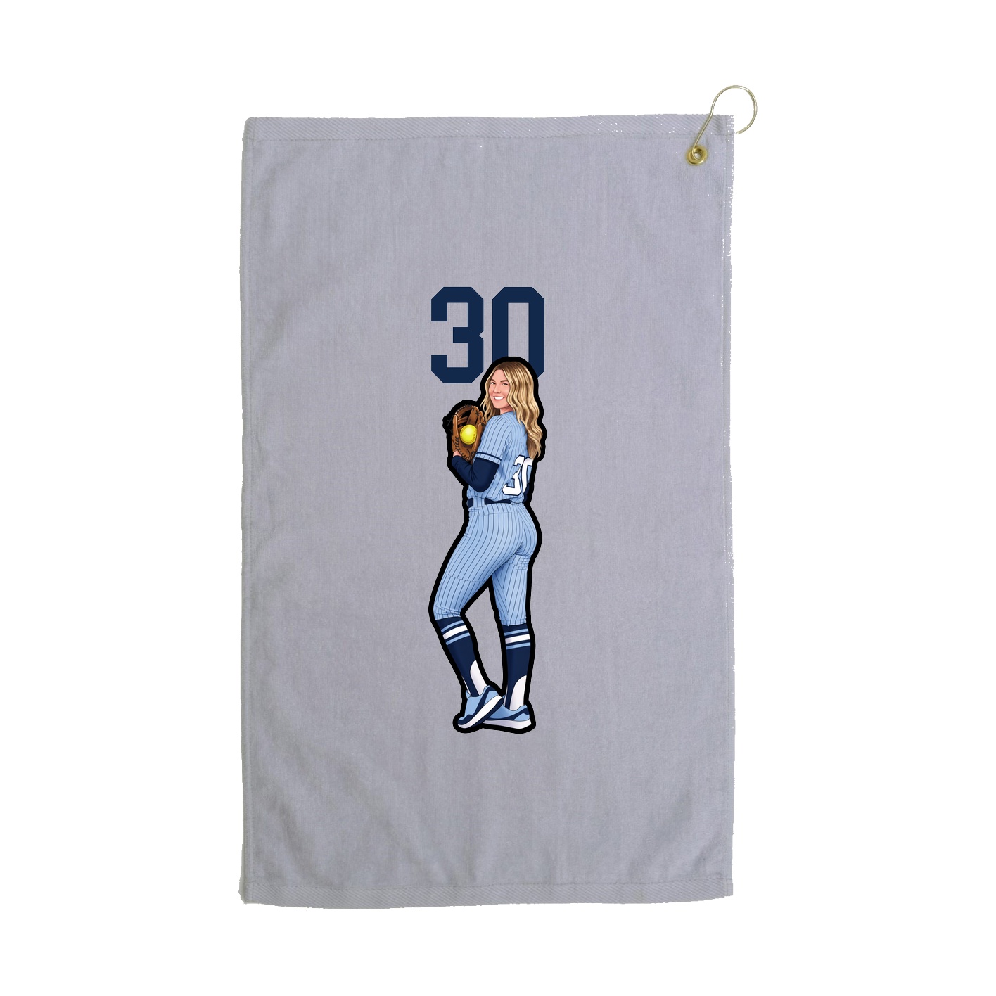 Golf Towel — Number Top in Grey