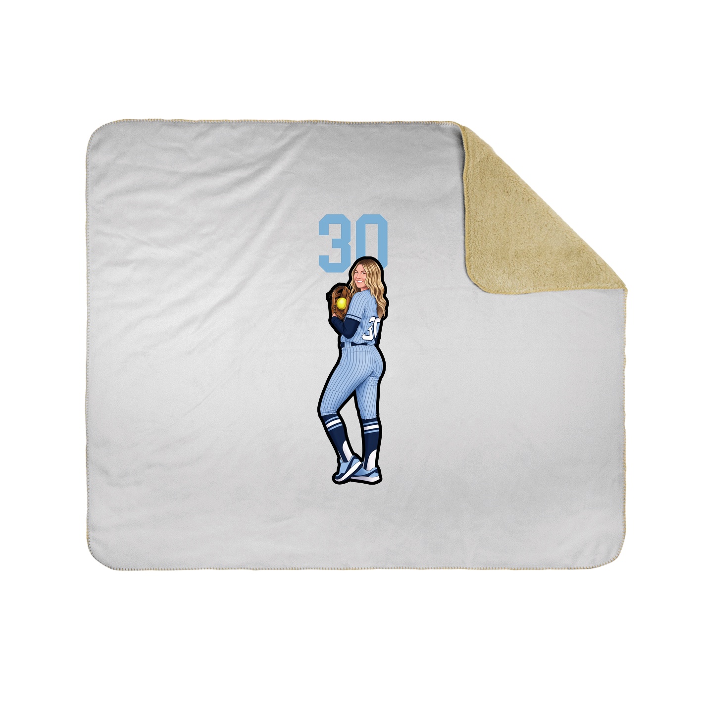 Throw Blanket — Number Top in White