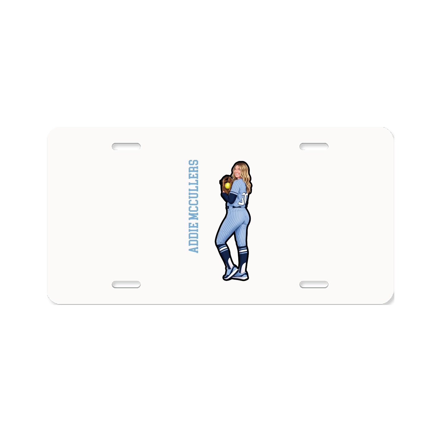 License Plate — Name Vertical in Classic