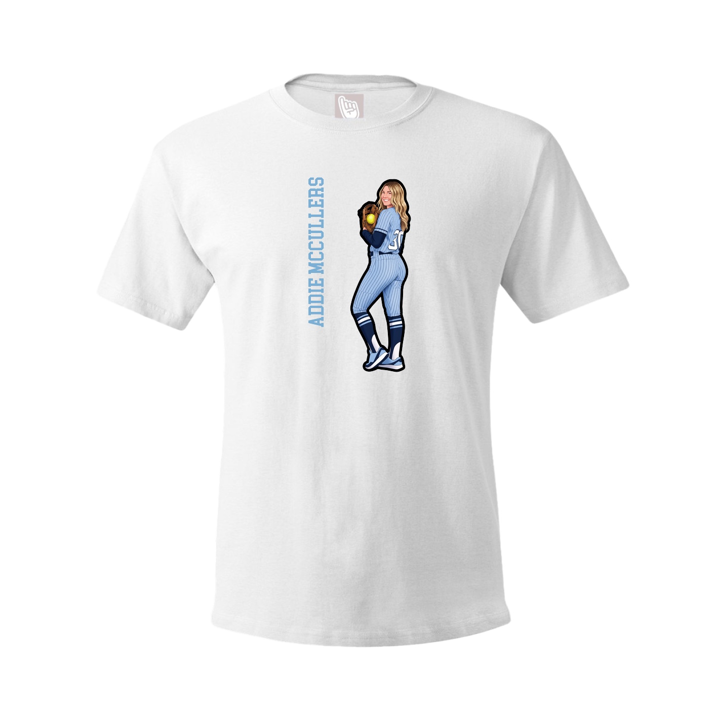 Tee — Name Vertical in White