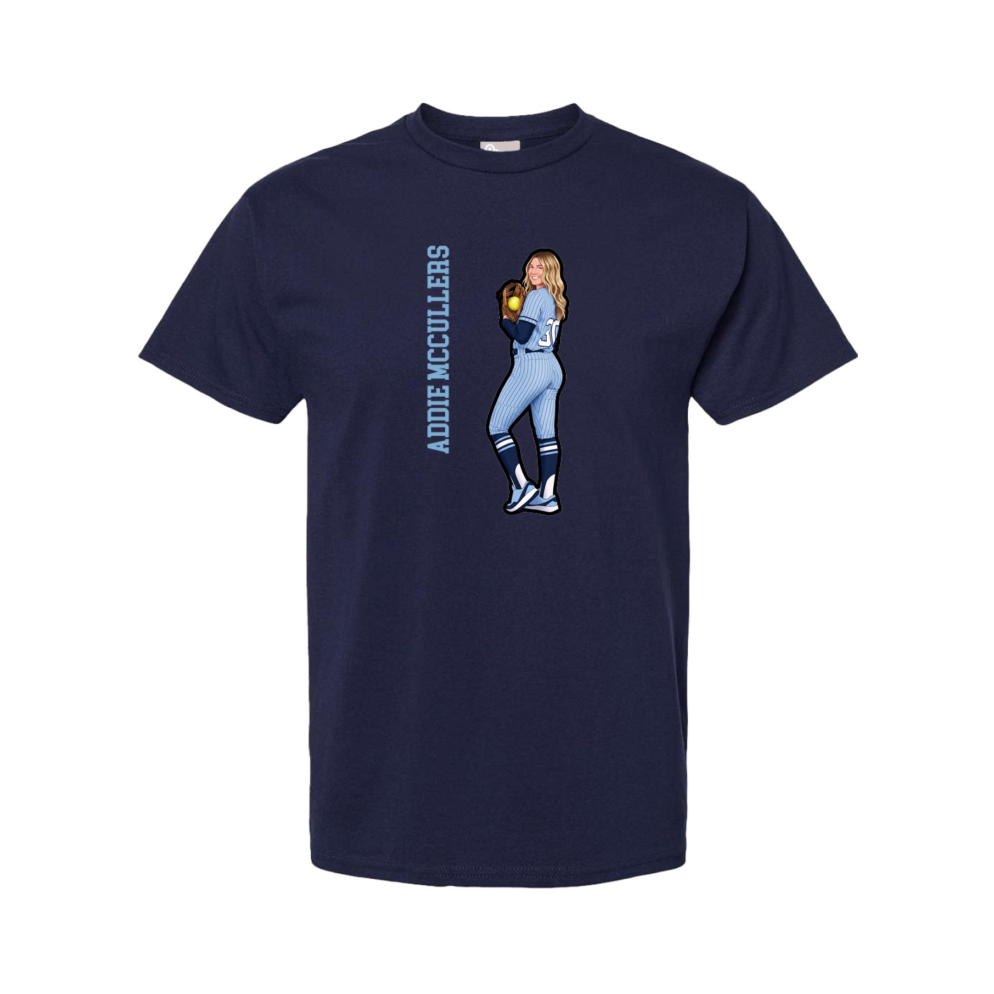 Youth Tee — Name Vertical in Navy