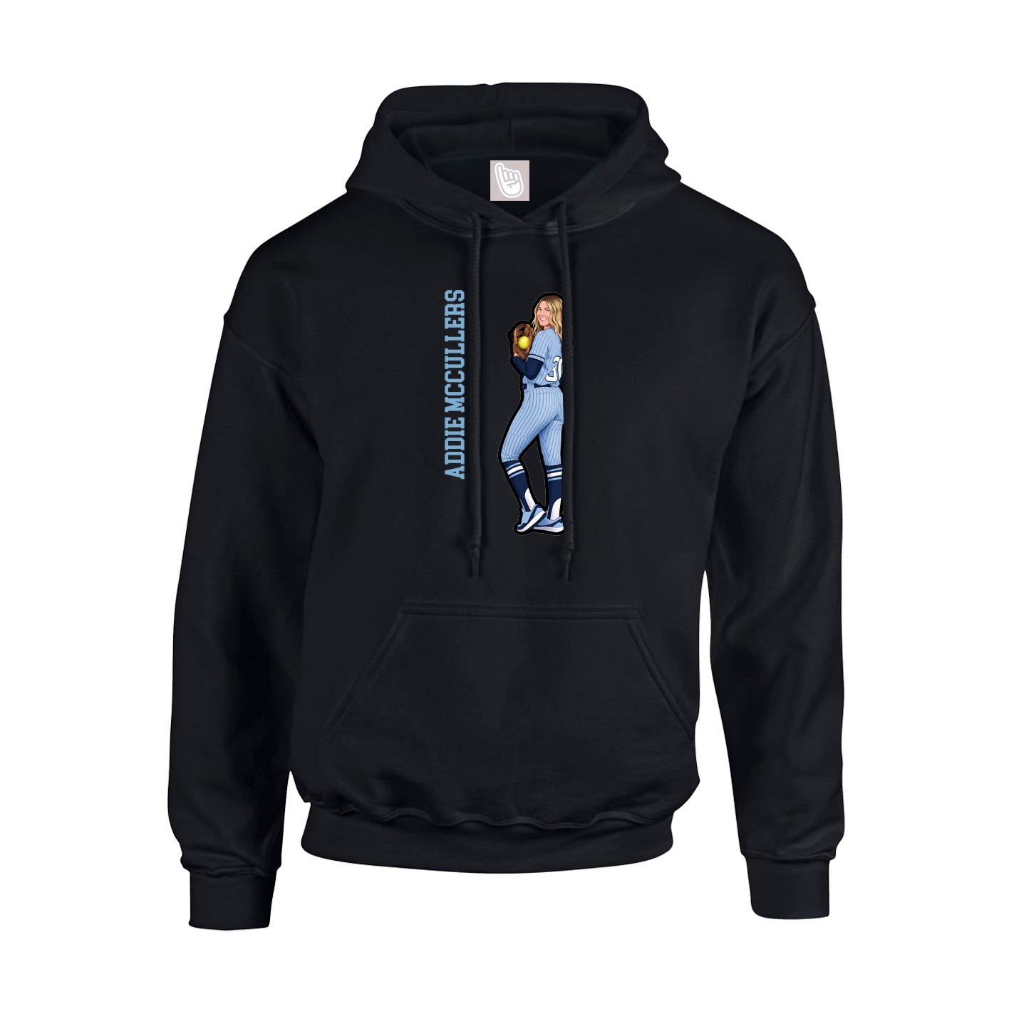 Hoodie — Name Vertical in Black