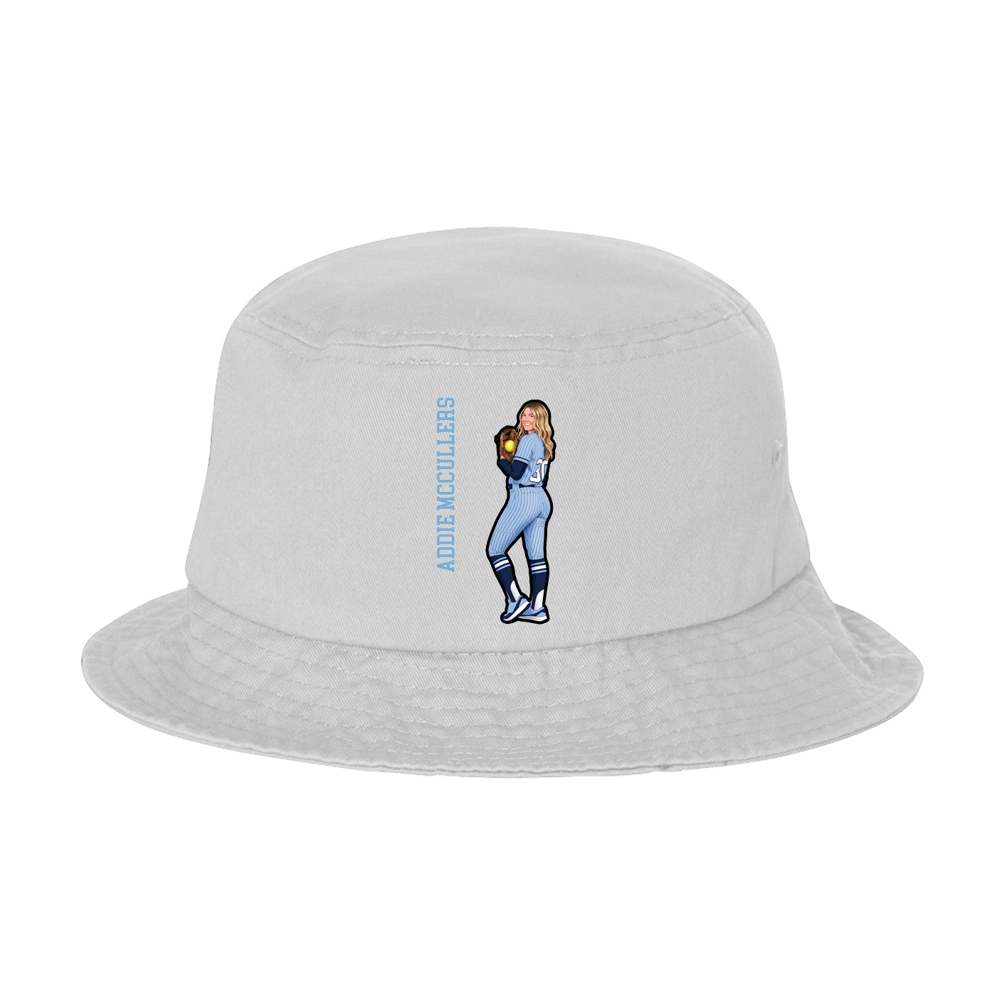 Bucket Cap — Name Vertical in White