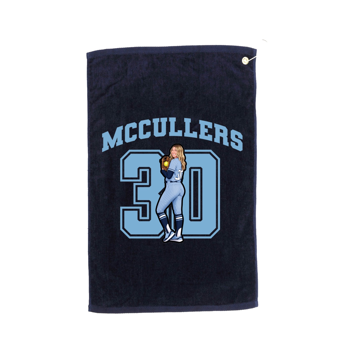 Golf Towel — Number in Navy