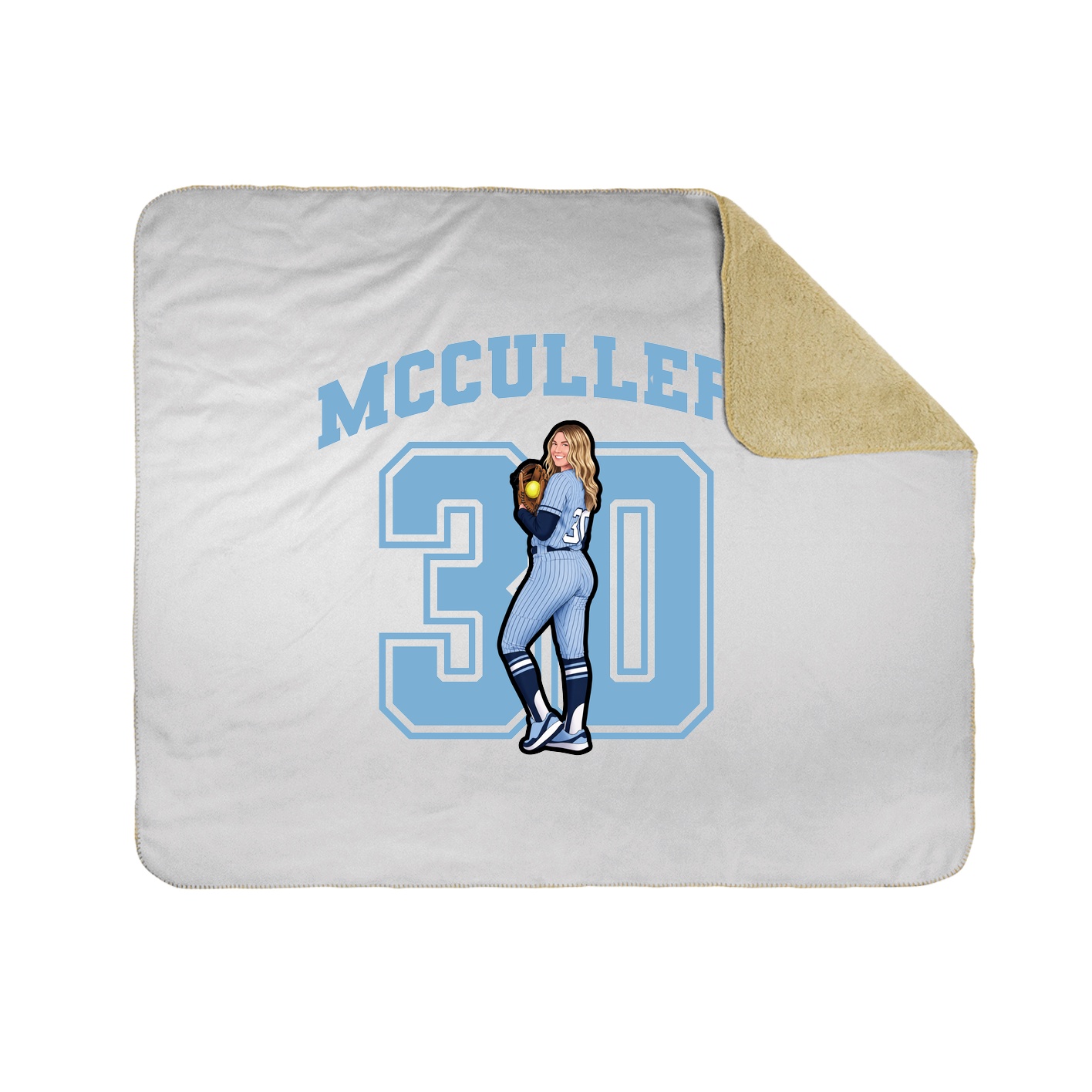 Throw Blanket — Number in White