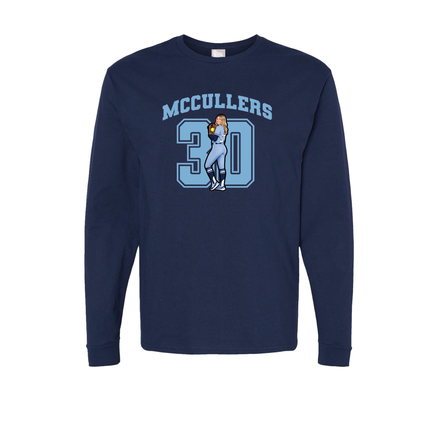 Long Sleeve Tee — Number in Navy