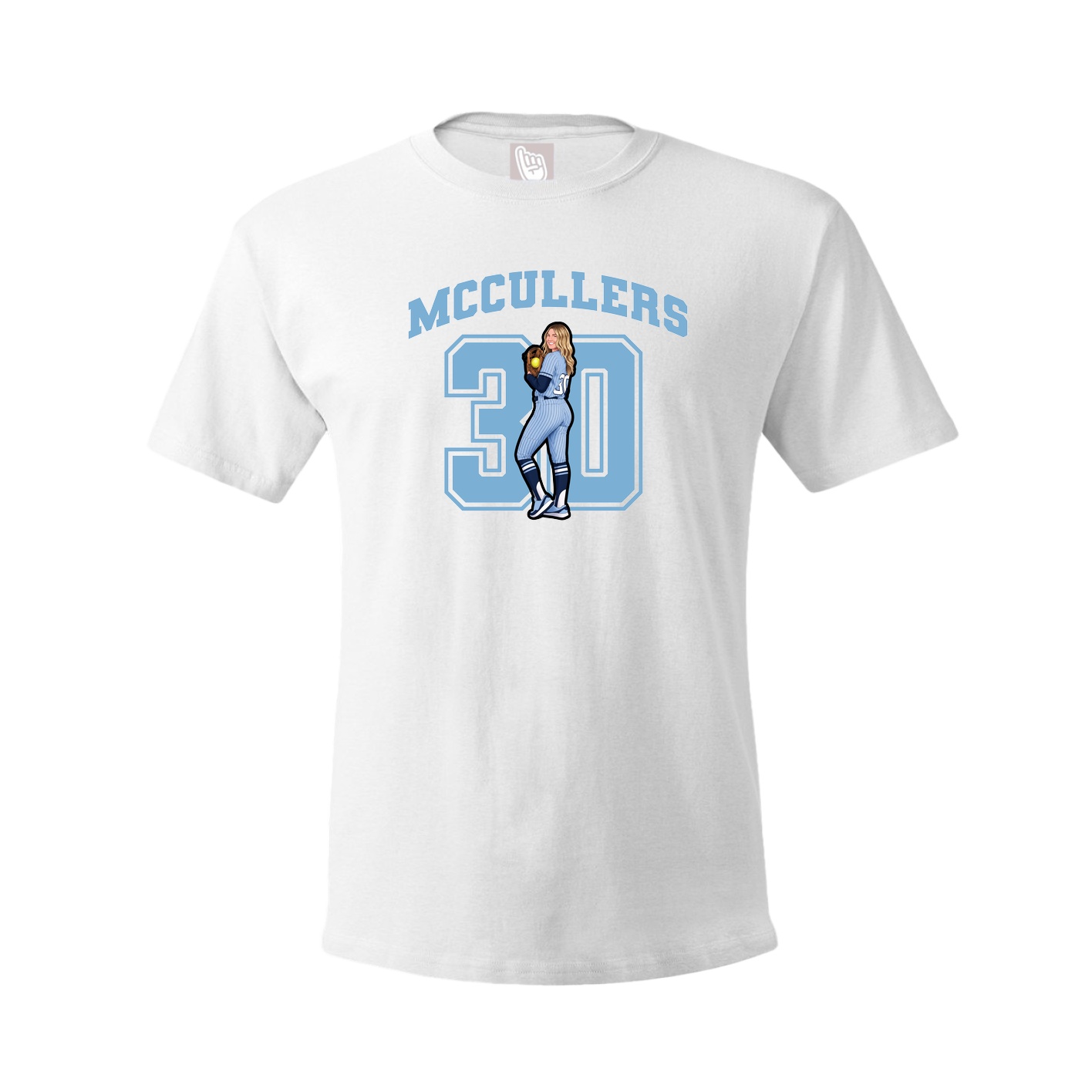 Youth Tee — Number in White