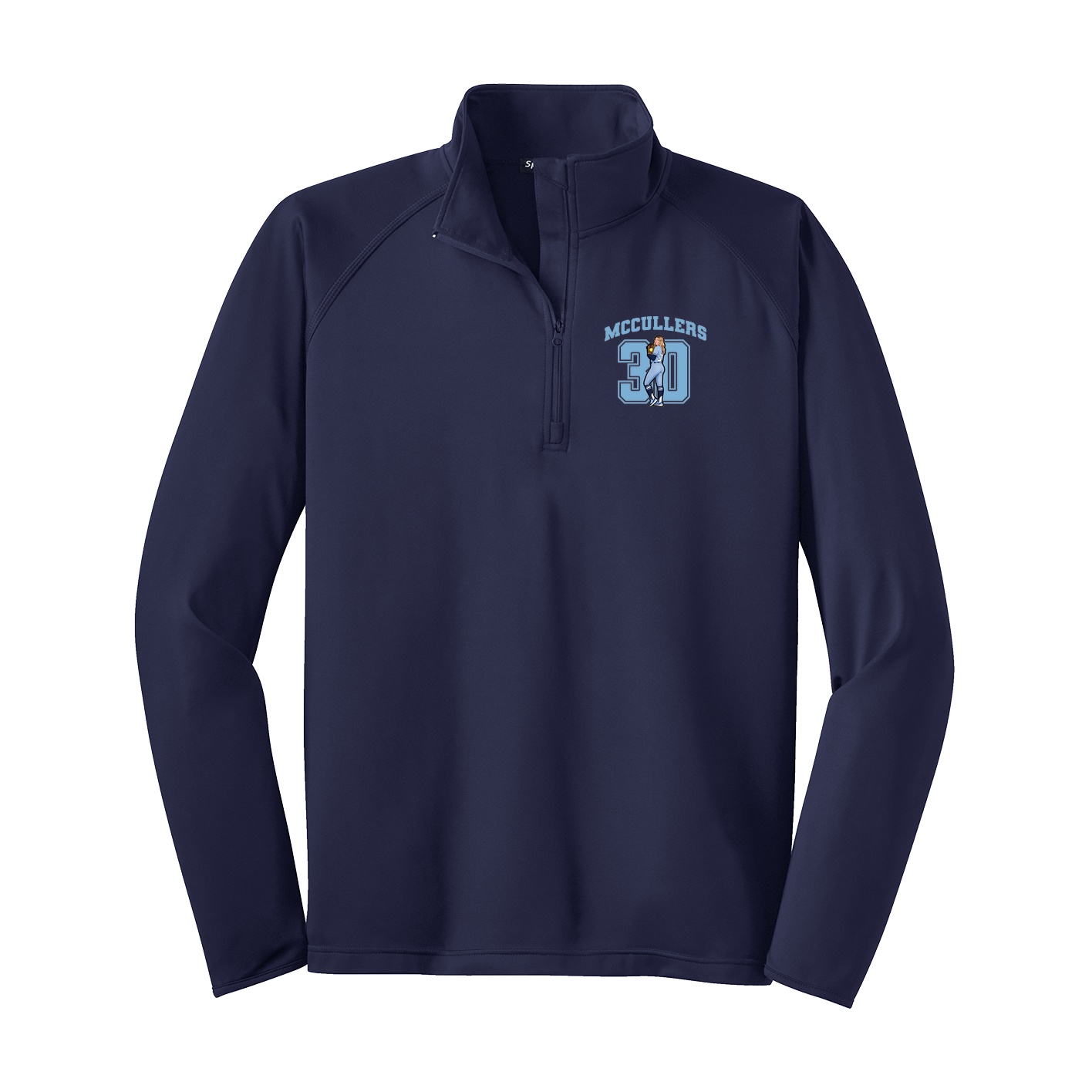 Q-Zip Pullover — Number in Navy
