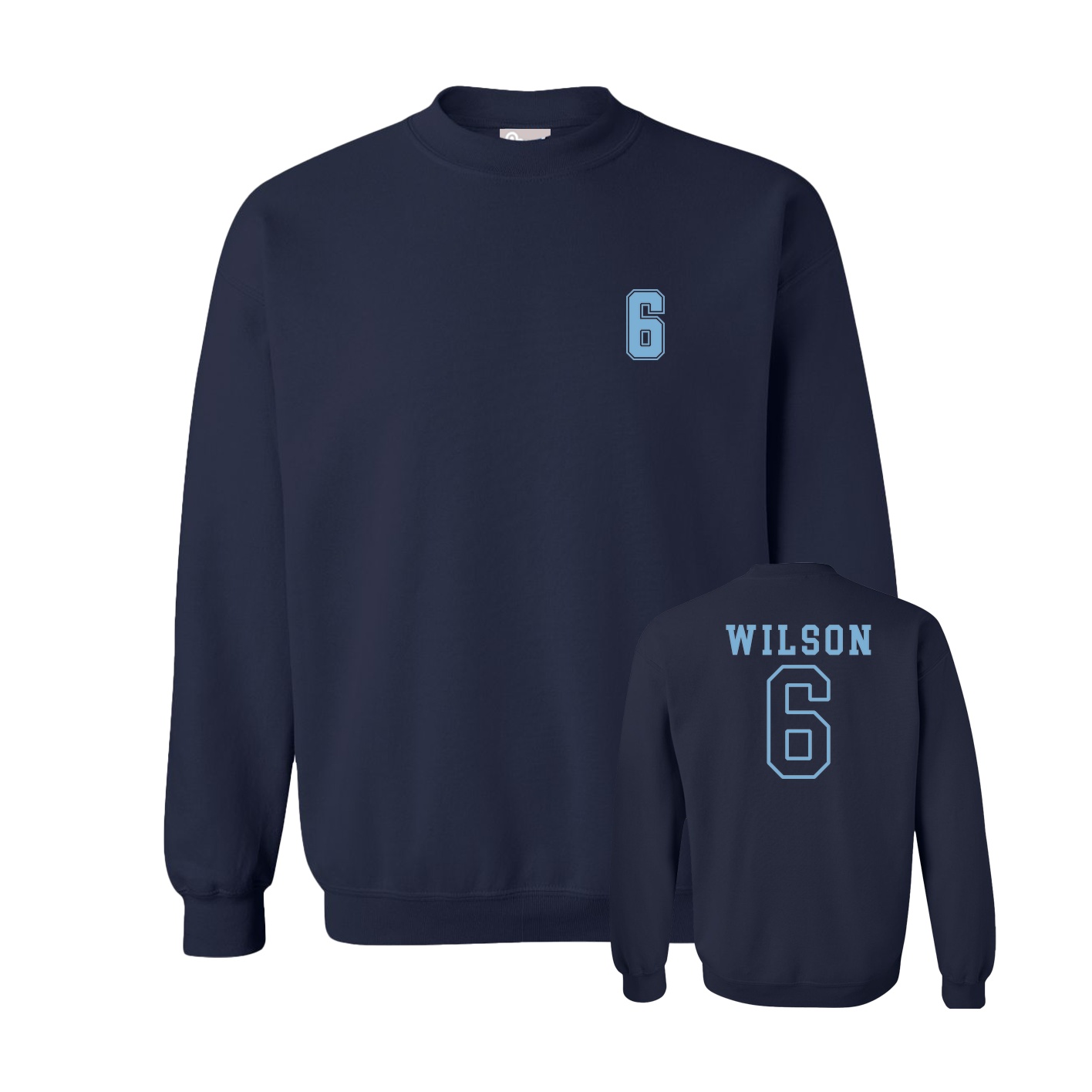 Fleece Crew — Chest Back in Navy