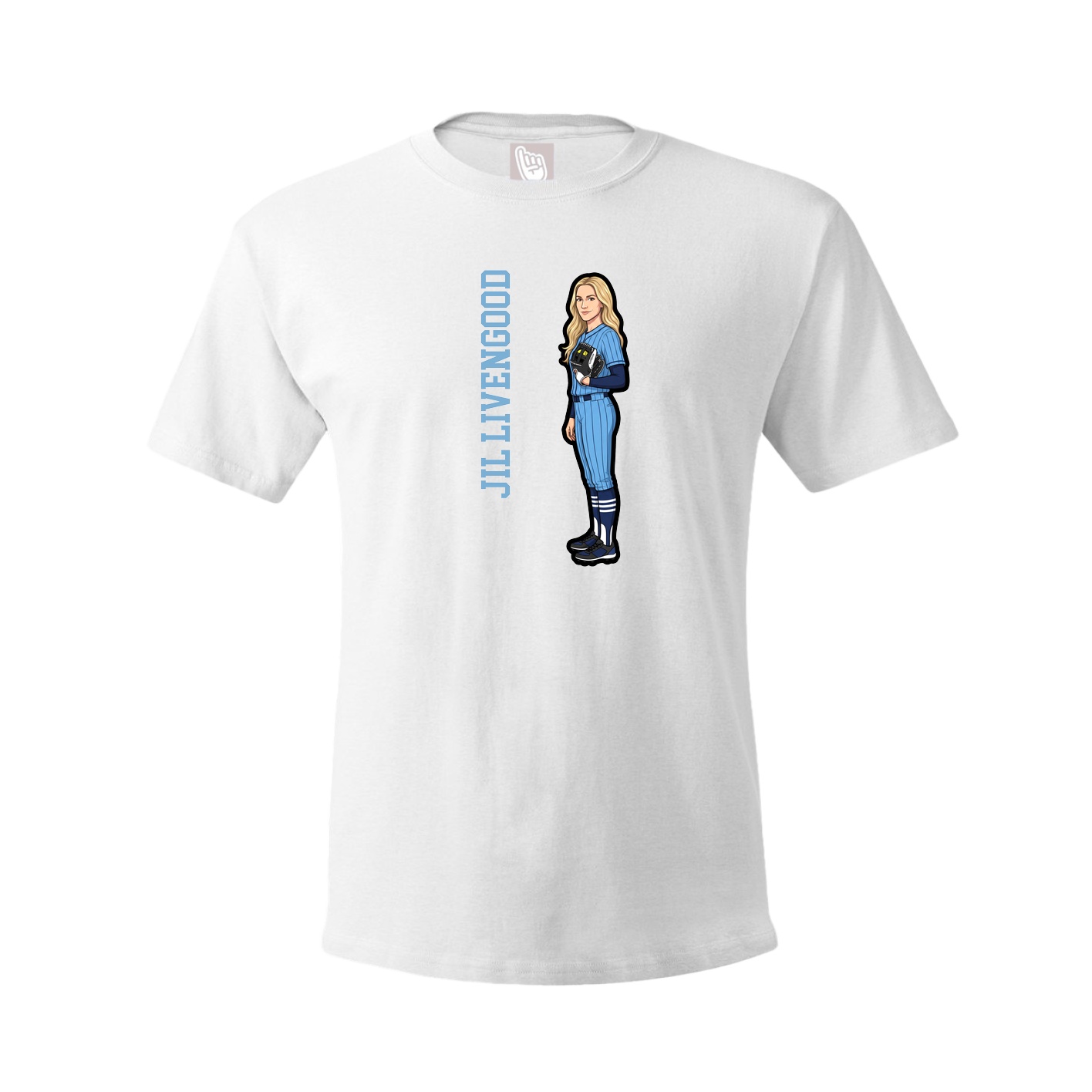 Youth Tee — Name Vertical in White