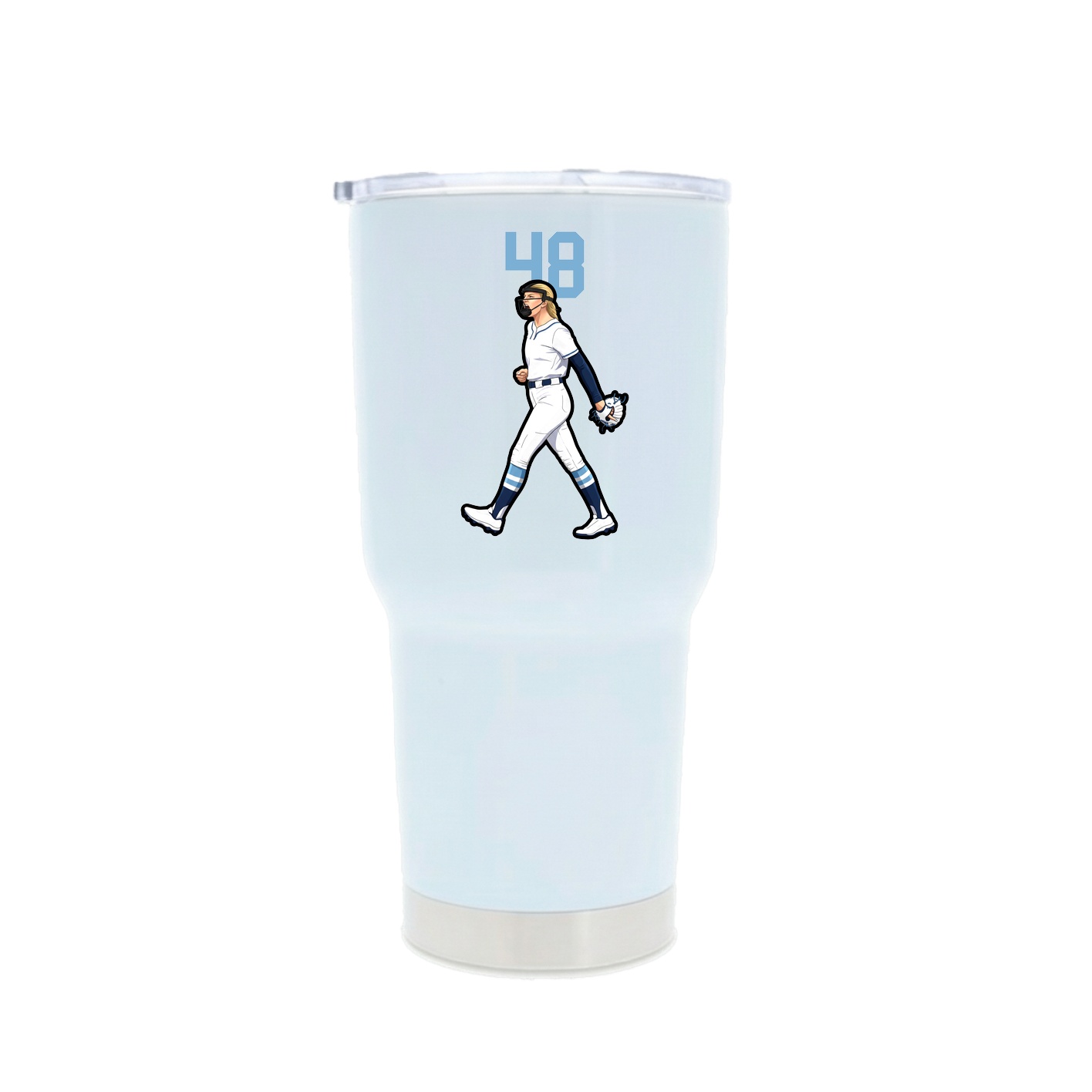 30oz Stainless Steel Tumbler — Number Top in White
