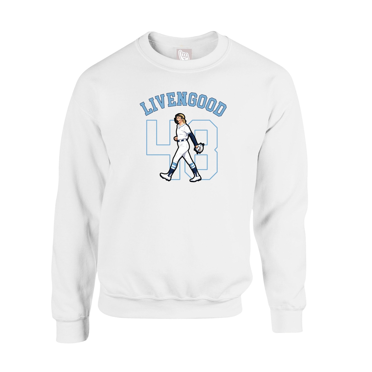 Fleece Crew — Shirsey Arch in White