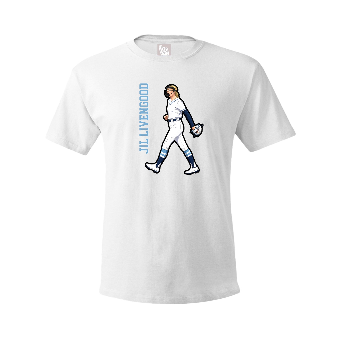 Tee — Name Vertical in White