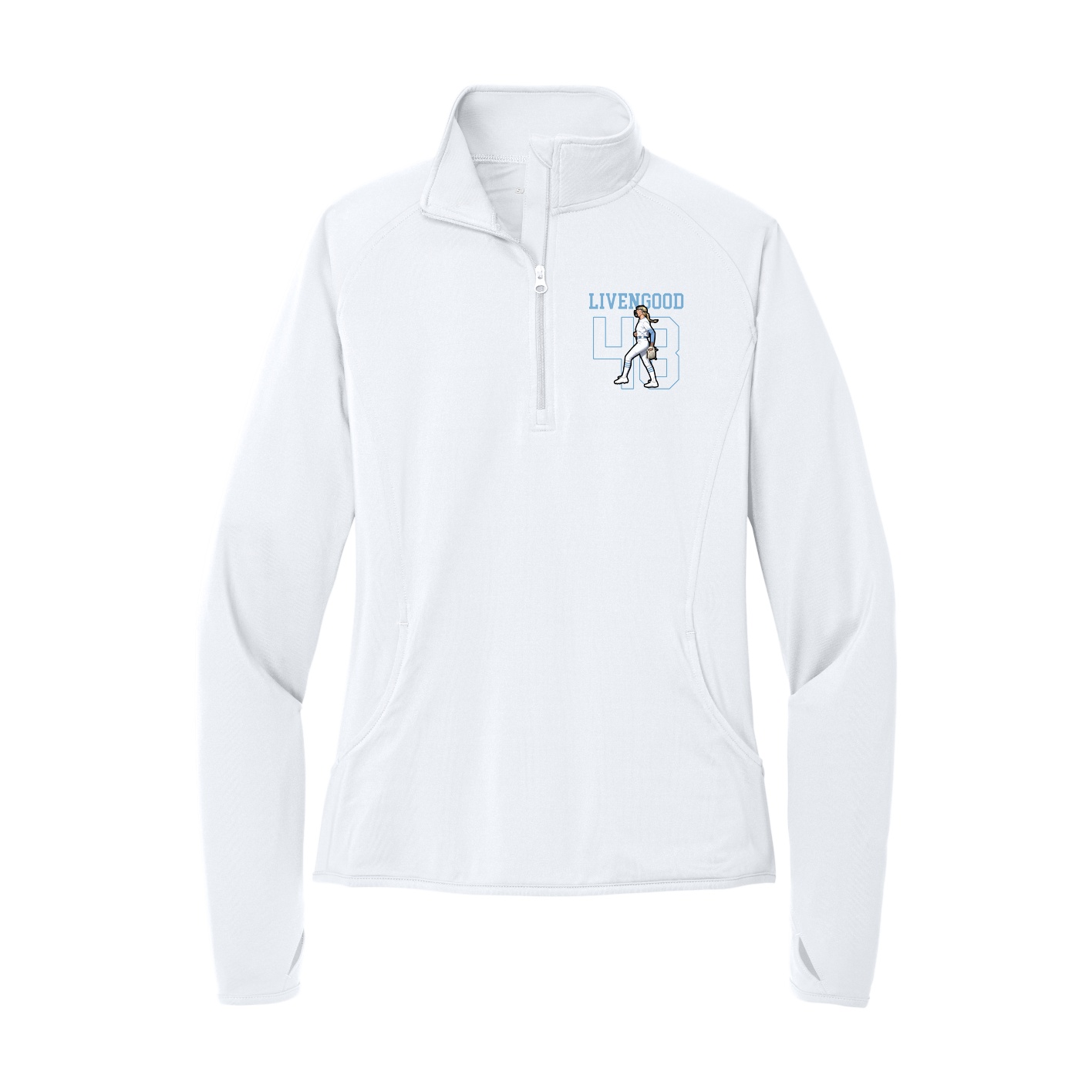 Women's Q-Zip Pullover — Shirsey in White