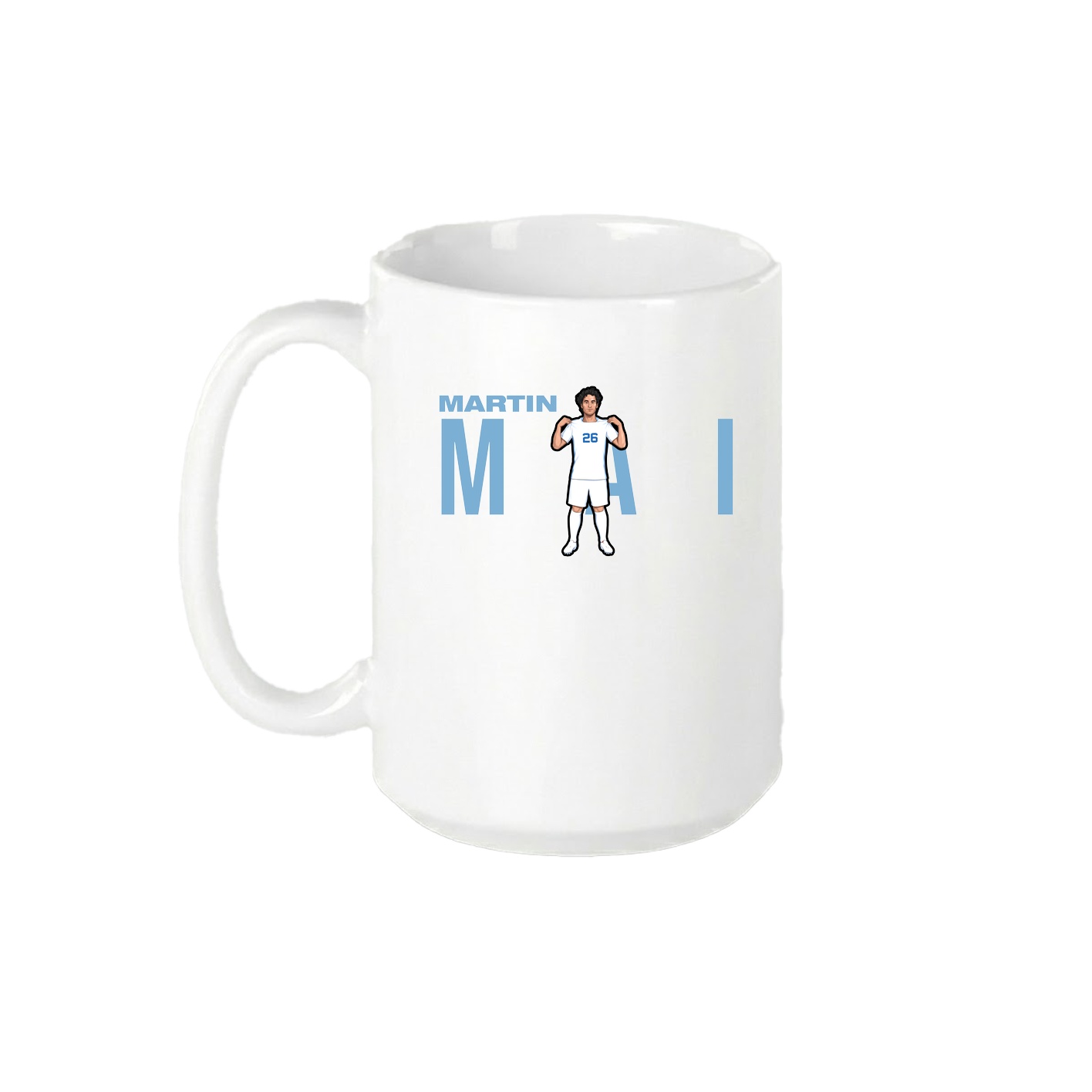 15oz Coffee Mug — Player Name in White