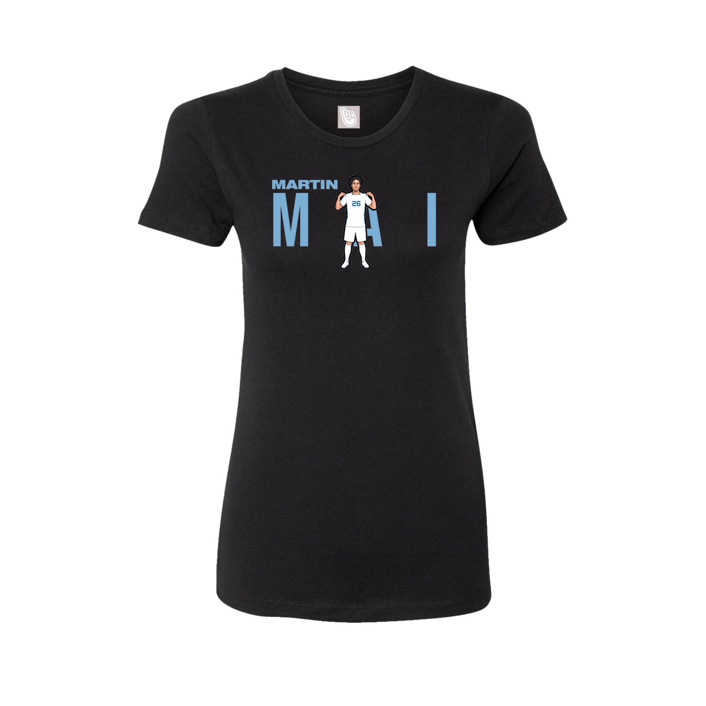 Fitted Women's Tee — Player Name in Black