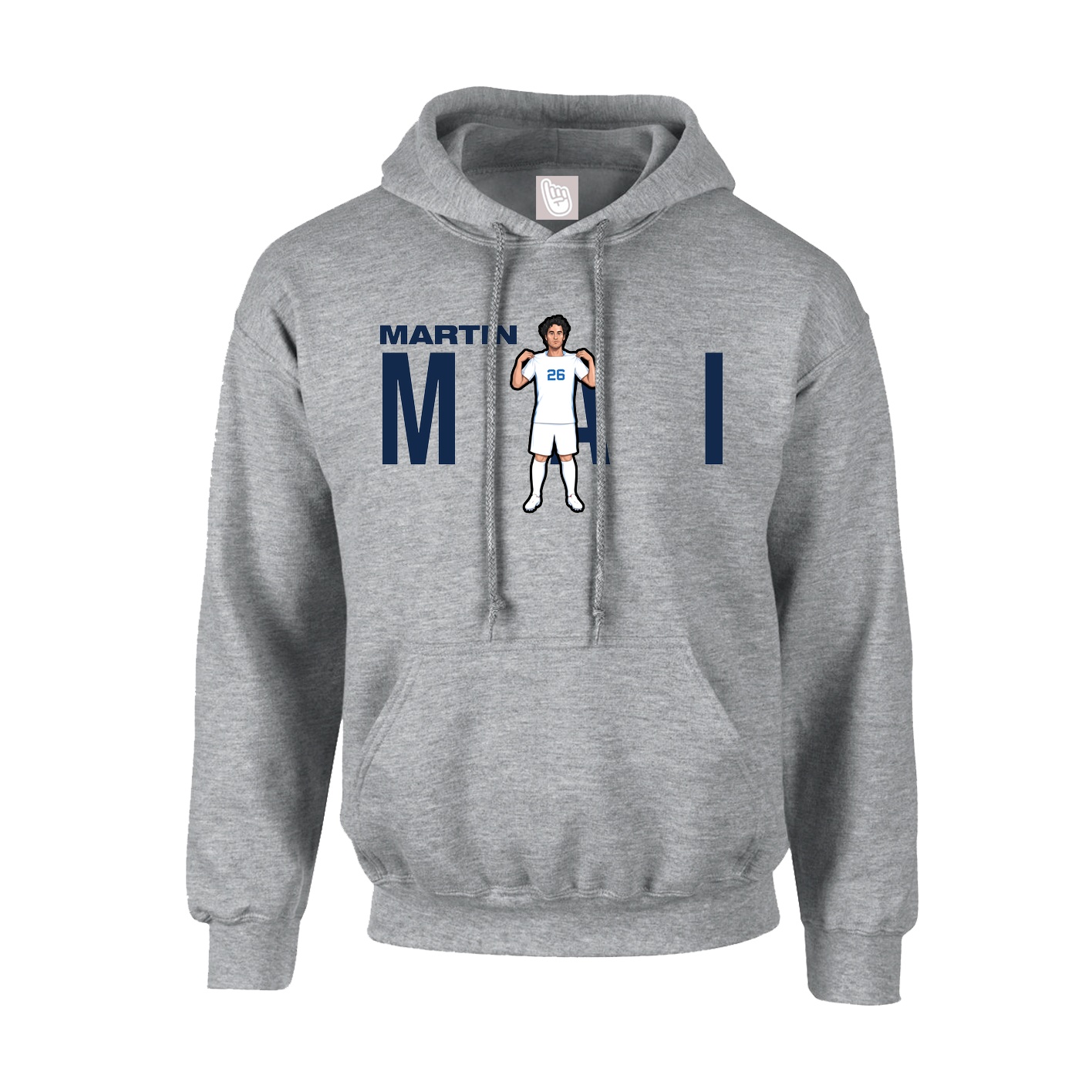 Youth Hoodie — Player Name in Grey