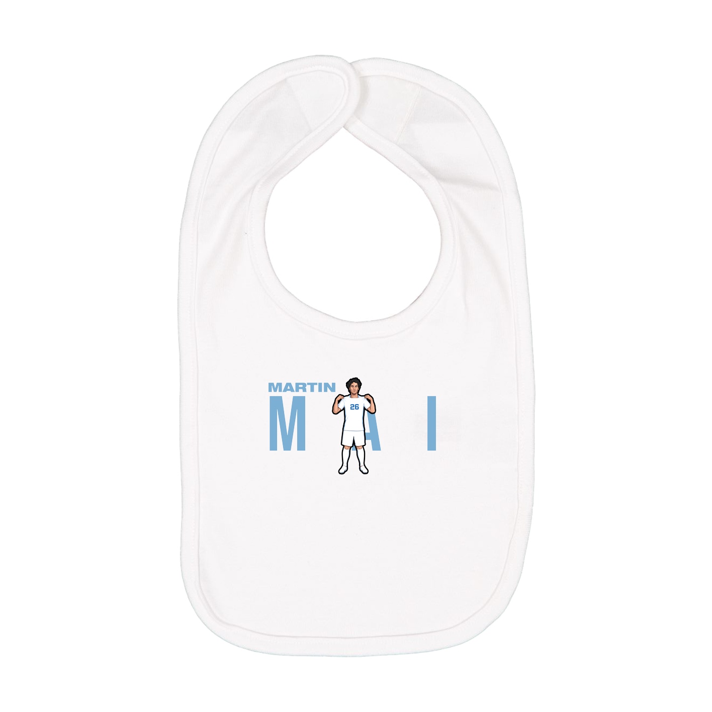Infant Bib — Player Name in White