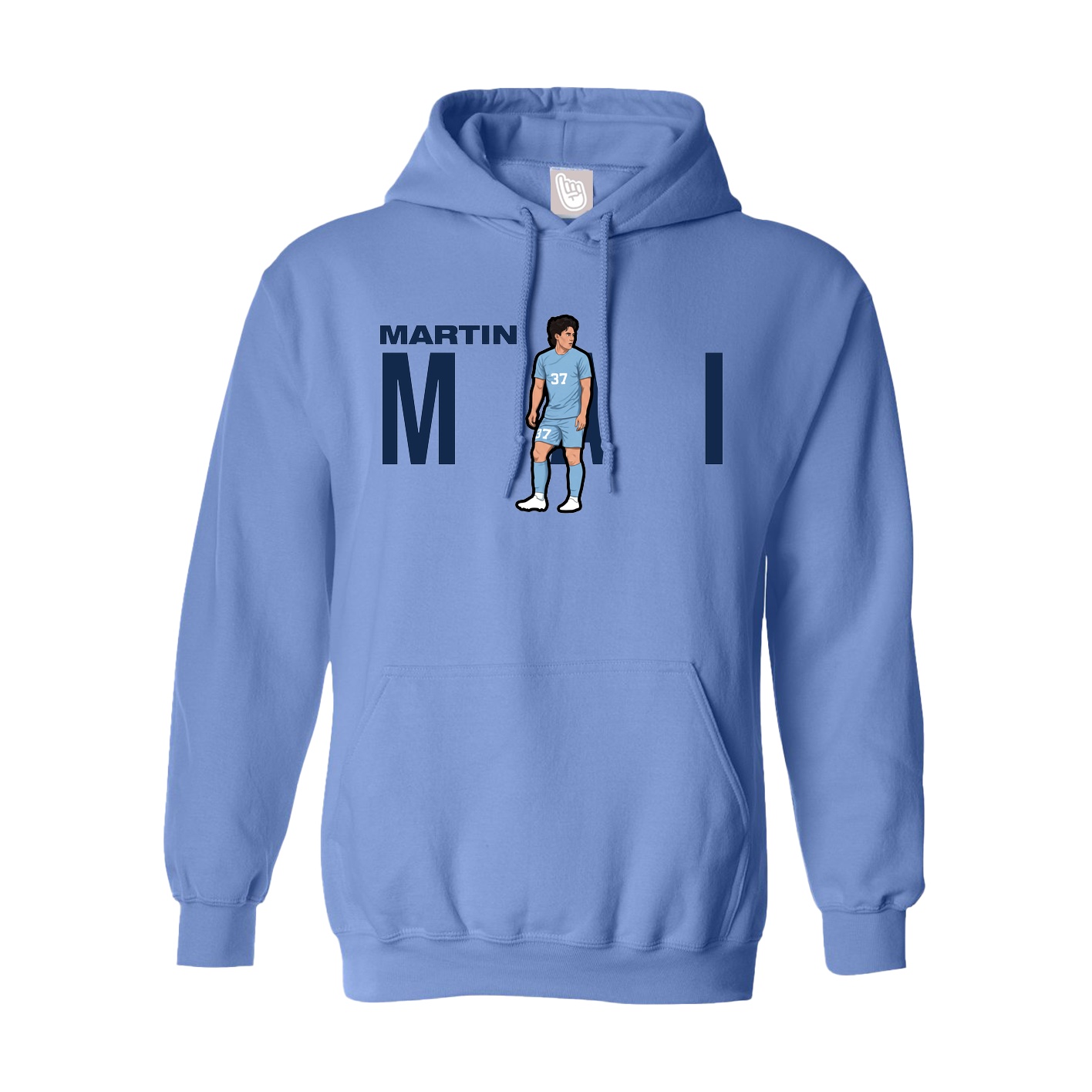 Youth Hoodie — Player Name in Powder Blue