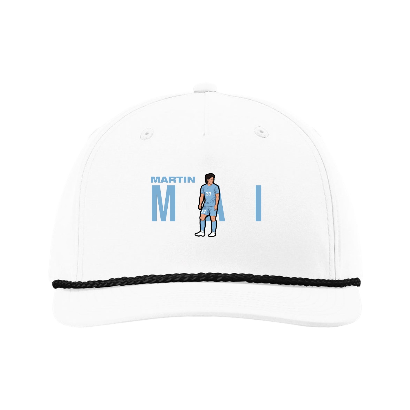 Five-Panel Classic Rope Cap — Player Name in White