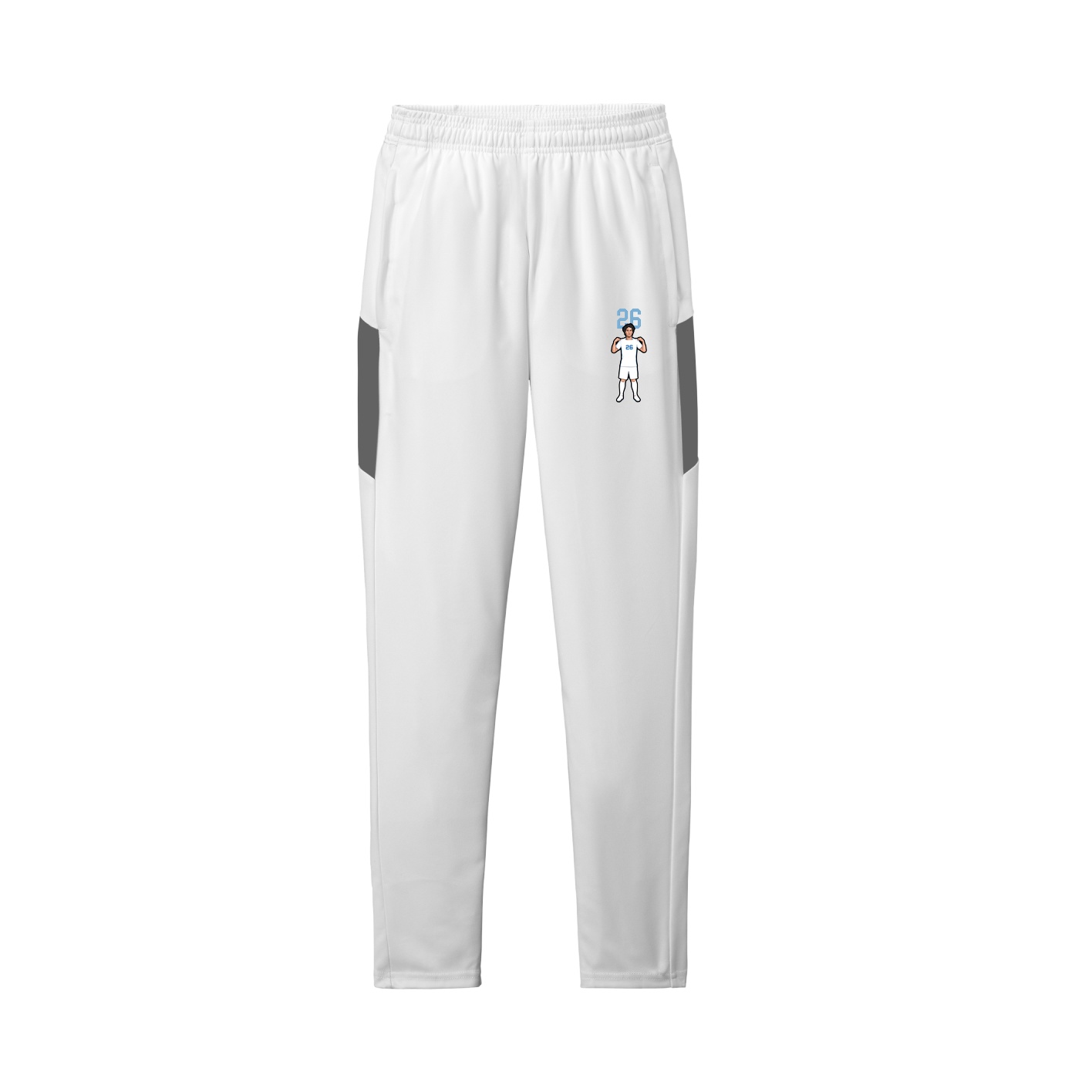 Team Travel Pant — Number Top in White/Grey