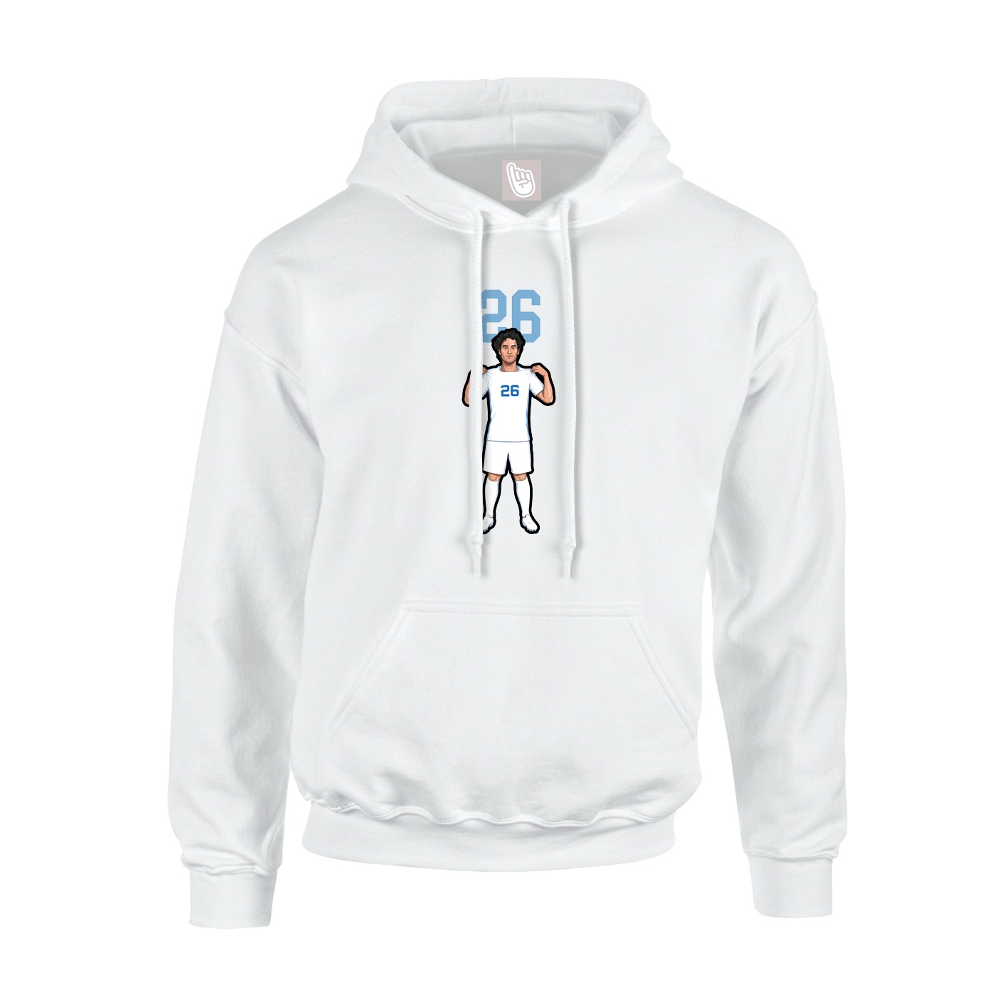 Youth Hoodie — Number Top in White
