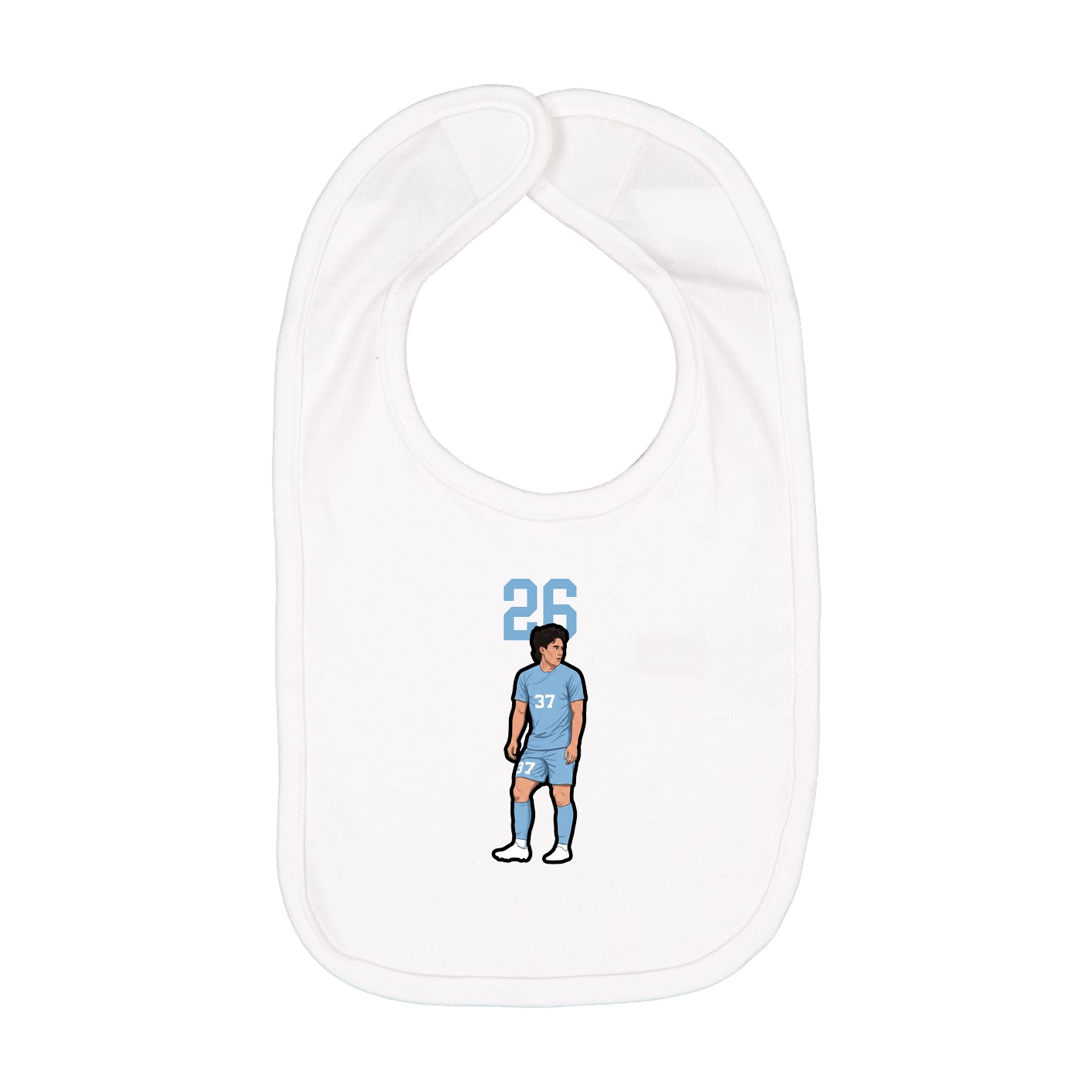 Infant Bib — Number Top in White