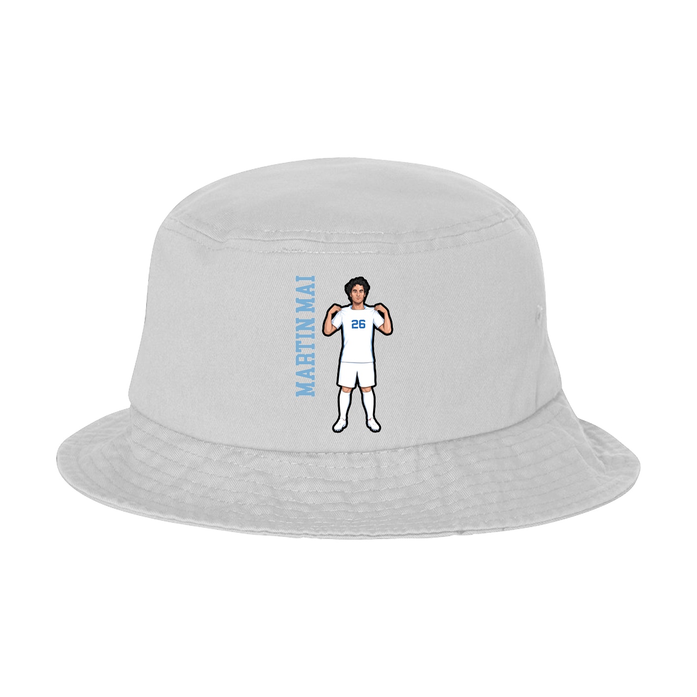 Bucket Cap — Name Vertical in White