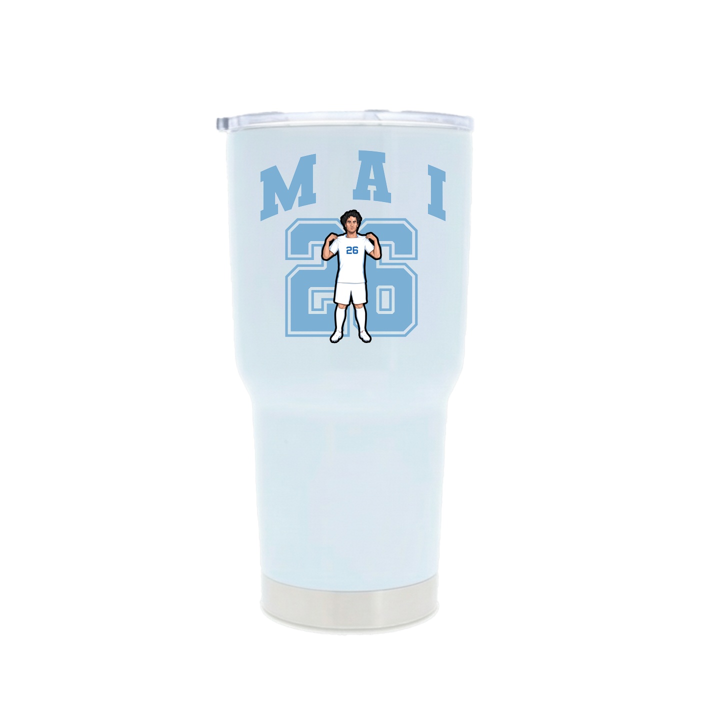30oz Stainless Steel Tumbler — Number in White