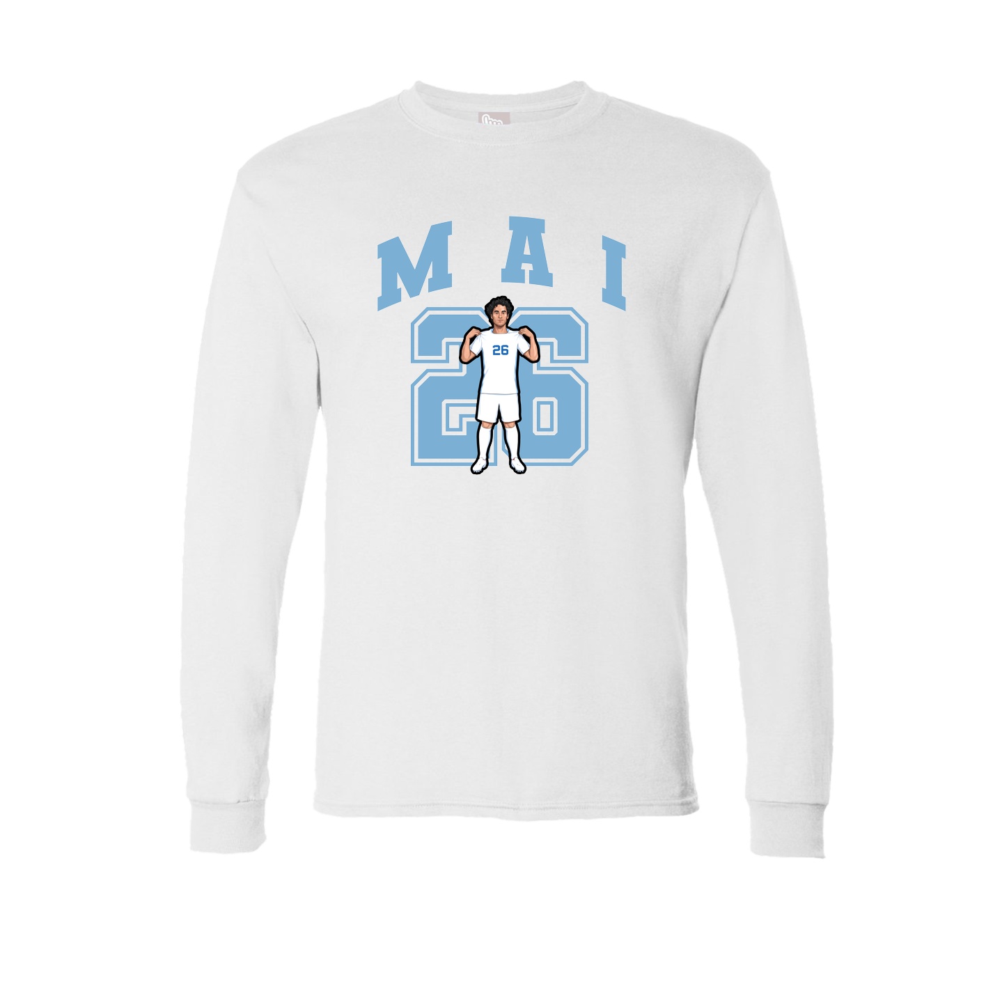 Long Sleeve Tee — Number in White
