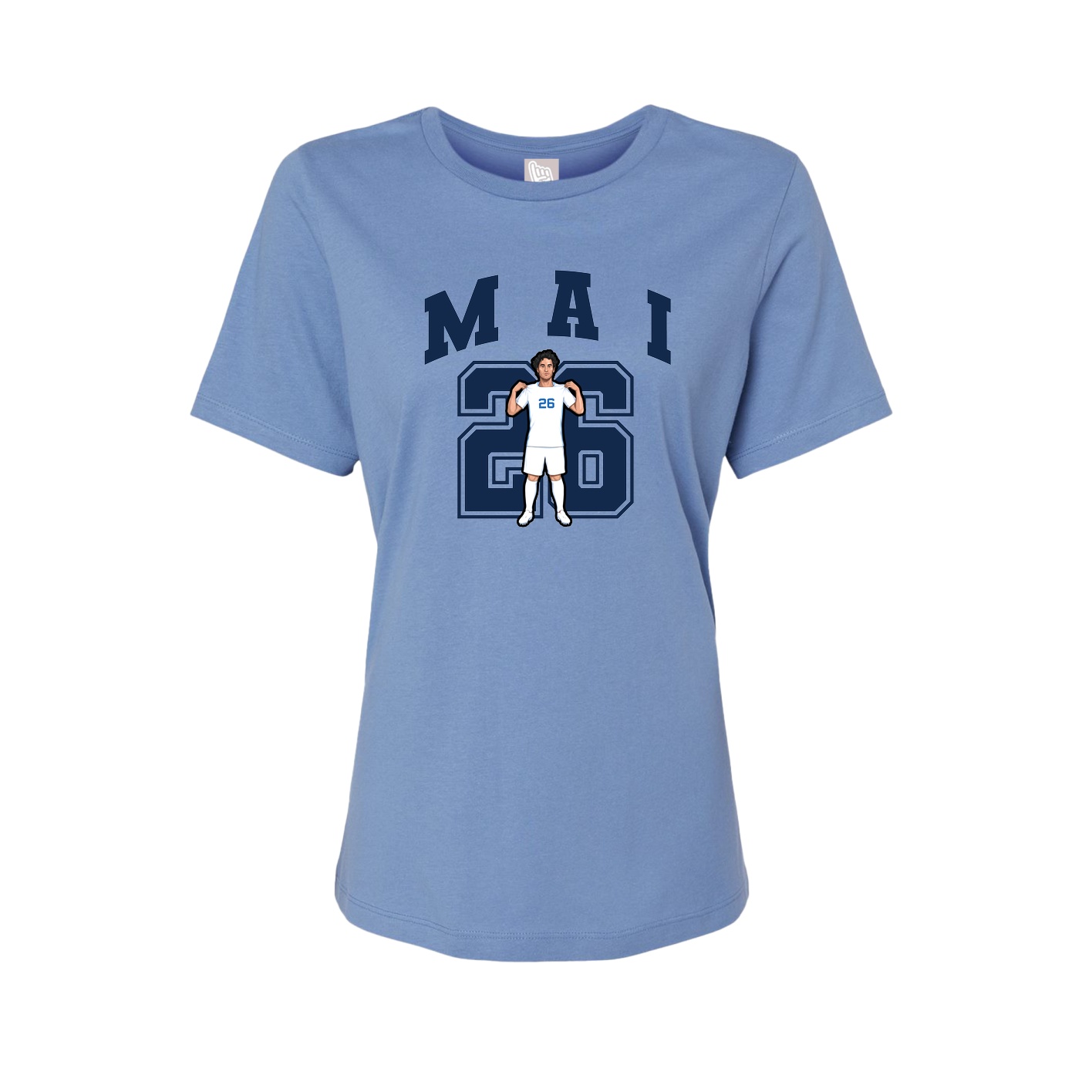 Fitted Women's Tee — Number in Powder Blue