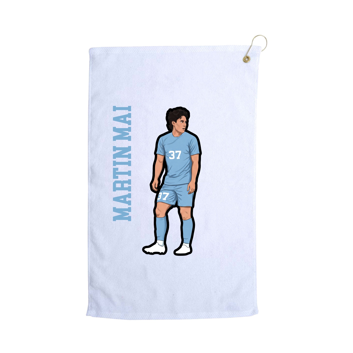 Golf Towel — Name Vertical in White