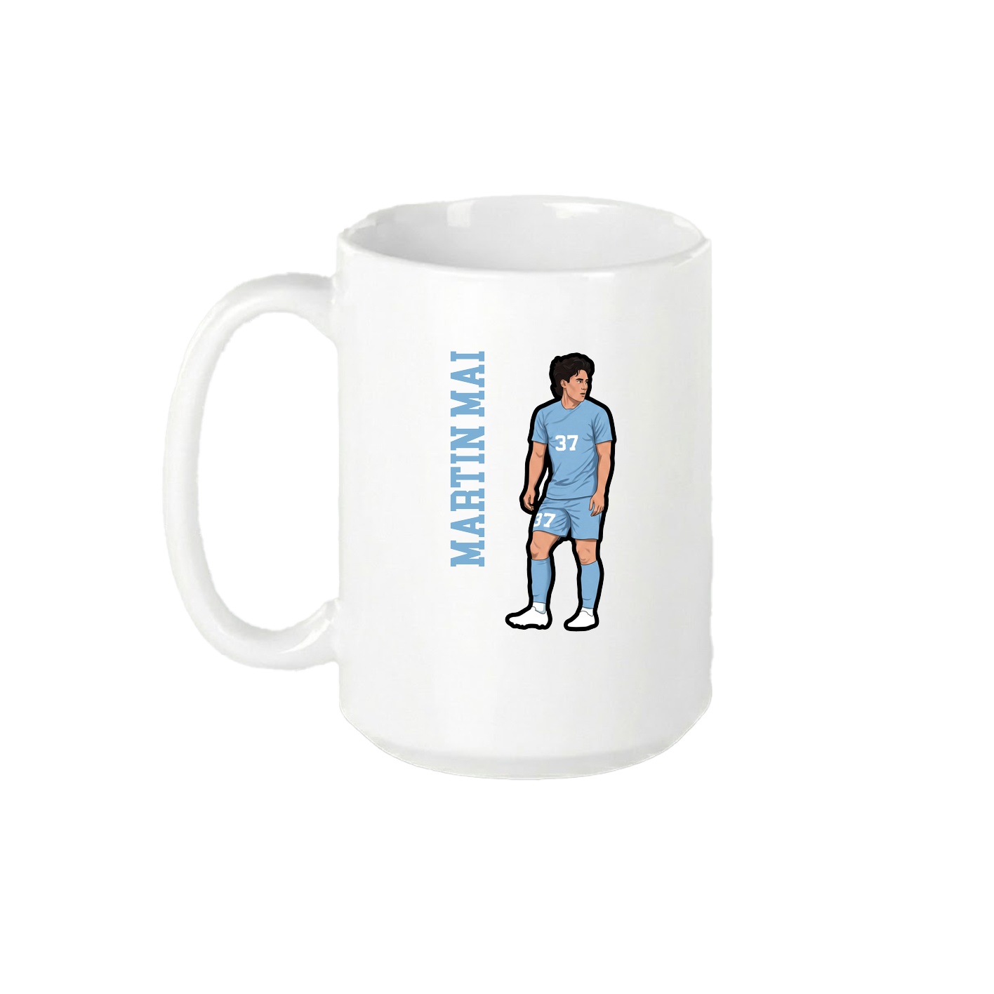 15oz Coffee Mug — Name Vertical in White