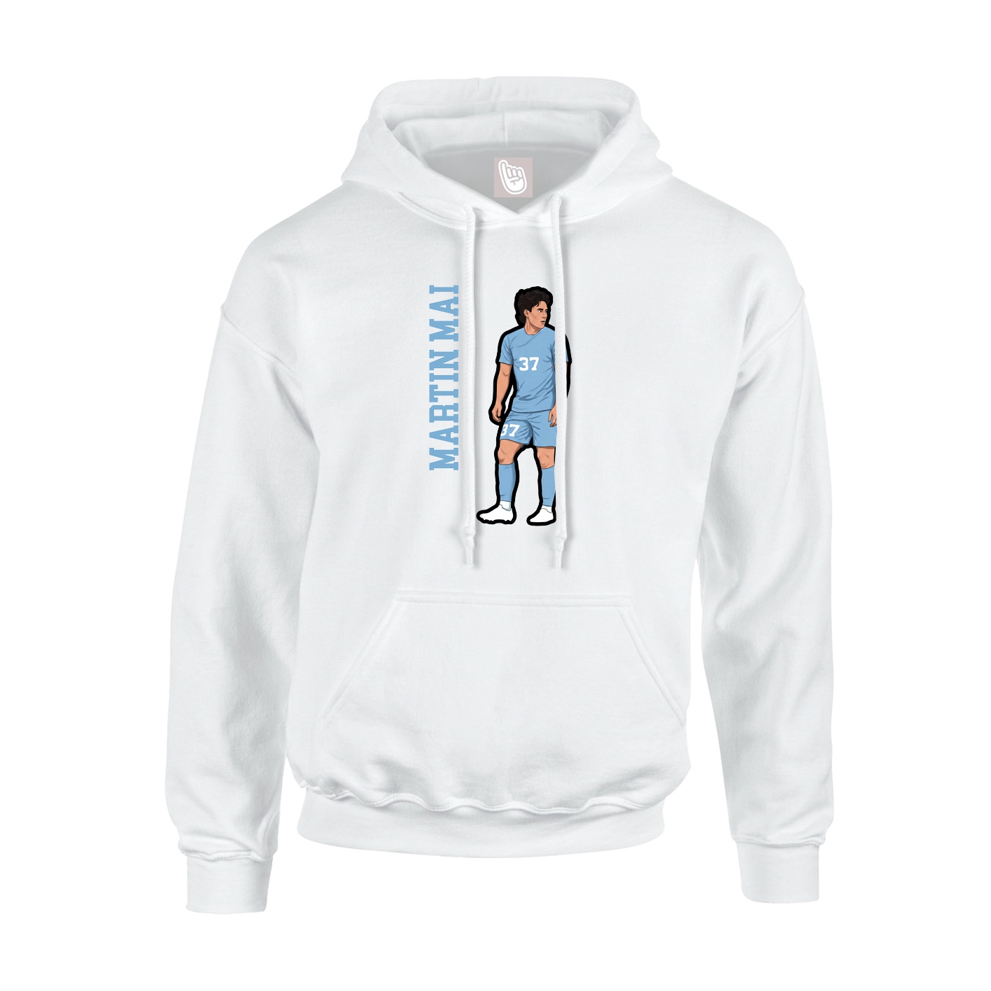 Hoodie — Name Vertical in White