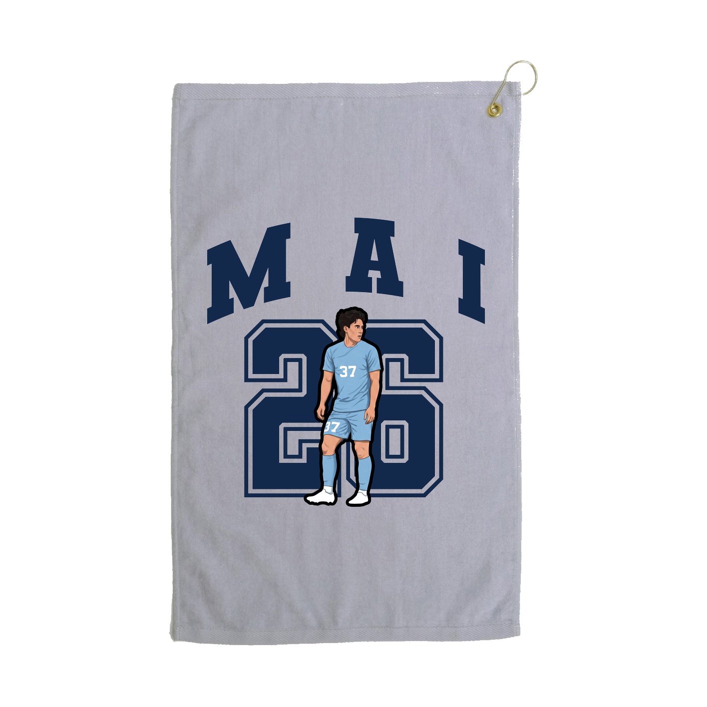 Golf Towel — Number in Grey