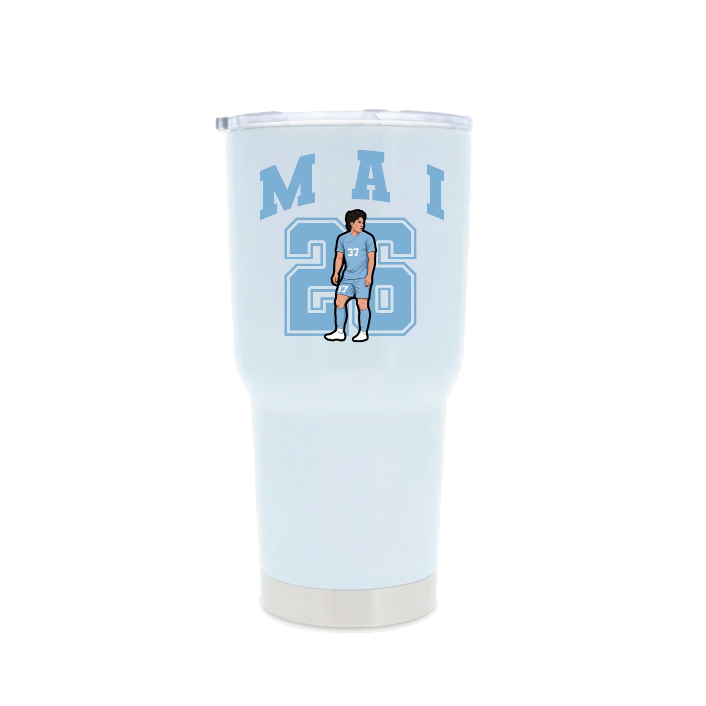 30oz Stainless Steel Tumbler — Number in White