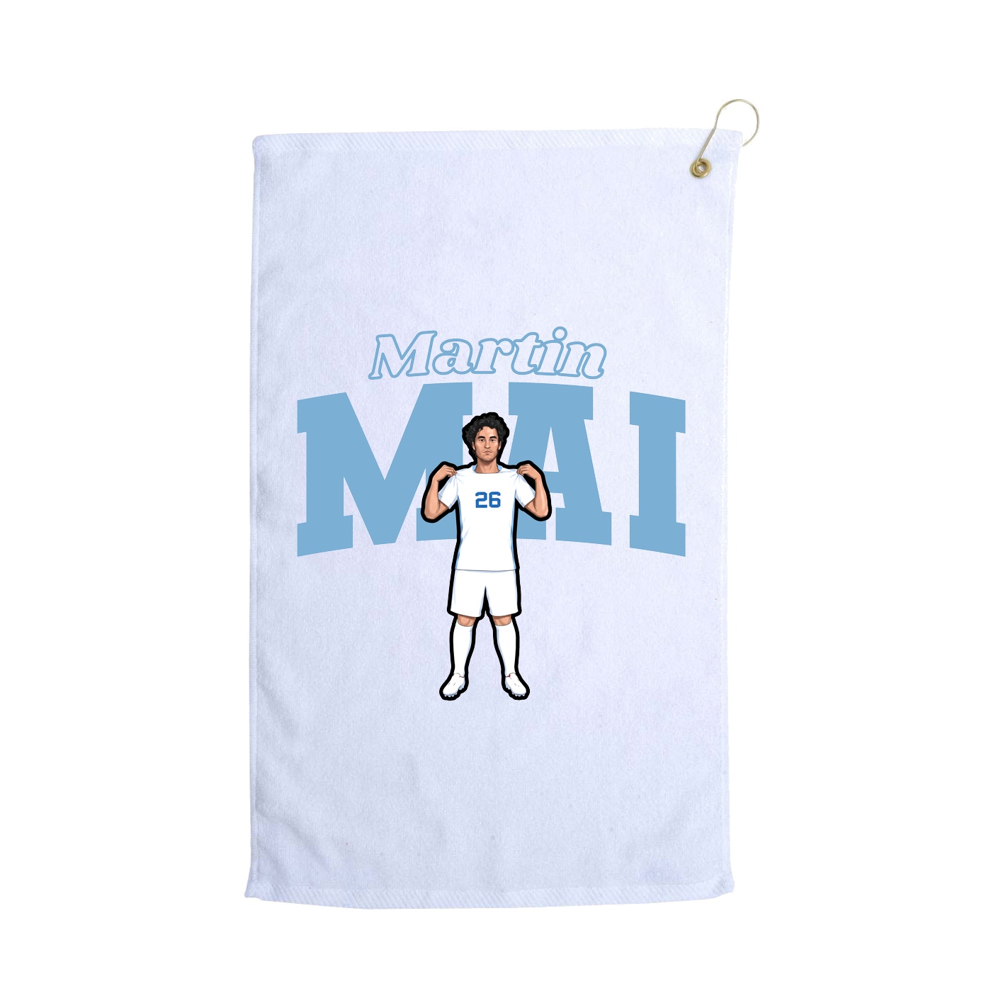 Golf Towel — Name Arch in White