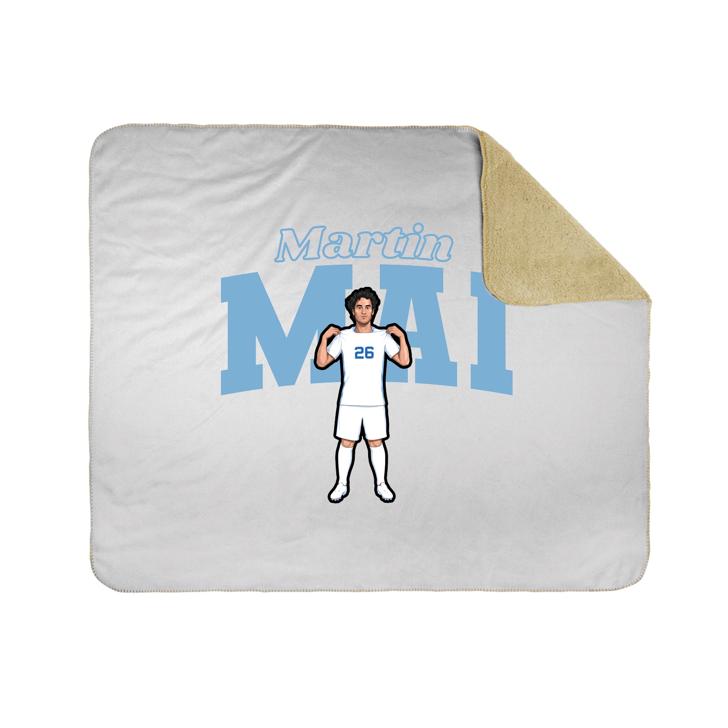 Throw Blanket — Name Arch in White