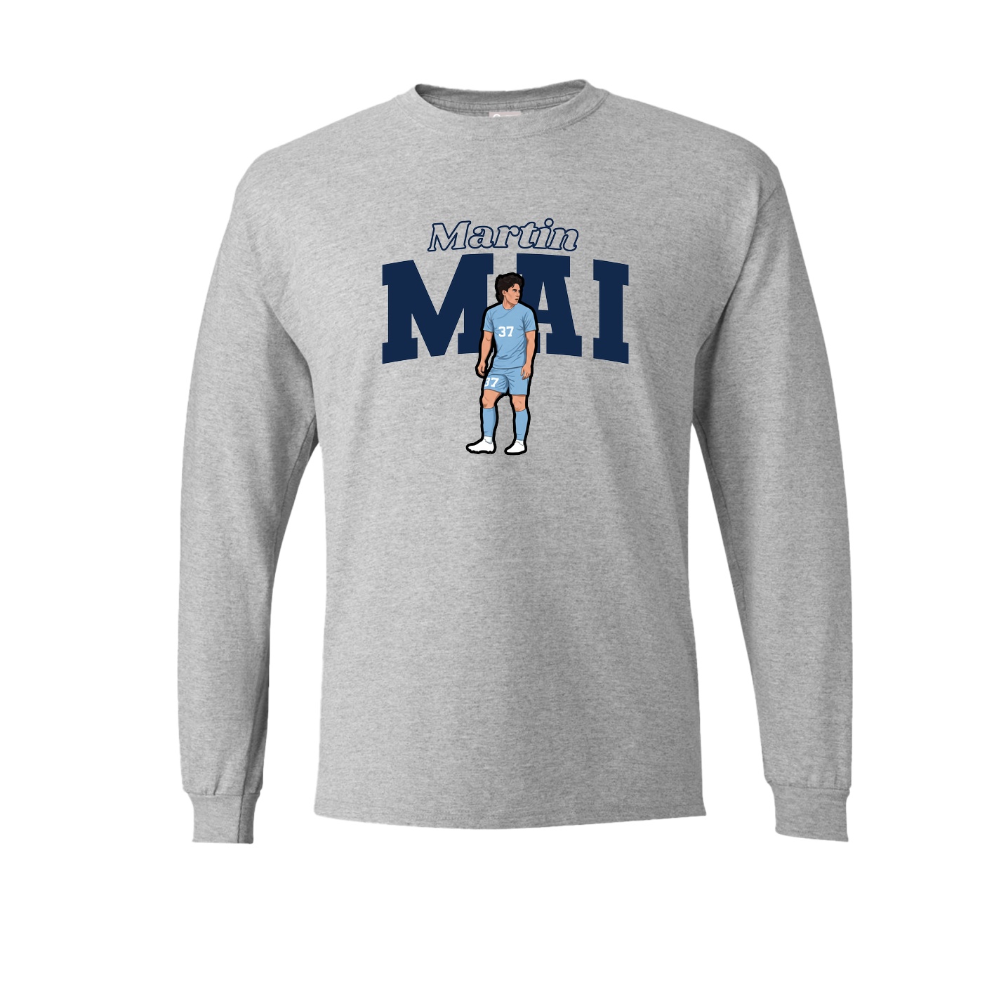 Long Sleeve Tee — Name Arch in Grey