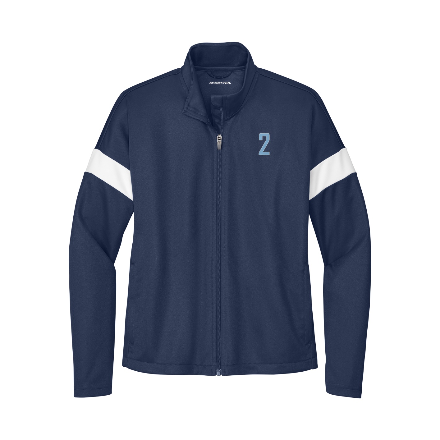 Womens Team Travel Full-Zip Jacket — Front Shirsy in Navy/White