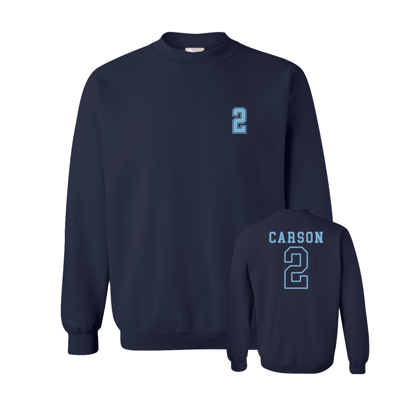 Fleece Crew — Chest Back in Navy