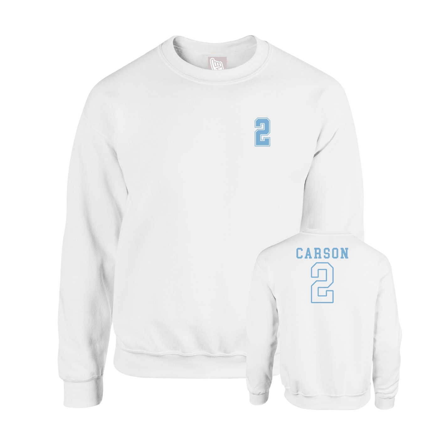 Fleece Crew — Chest Back in White