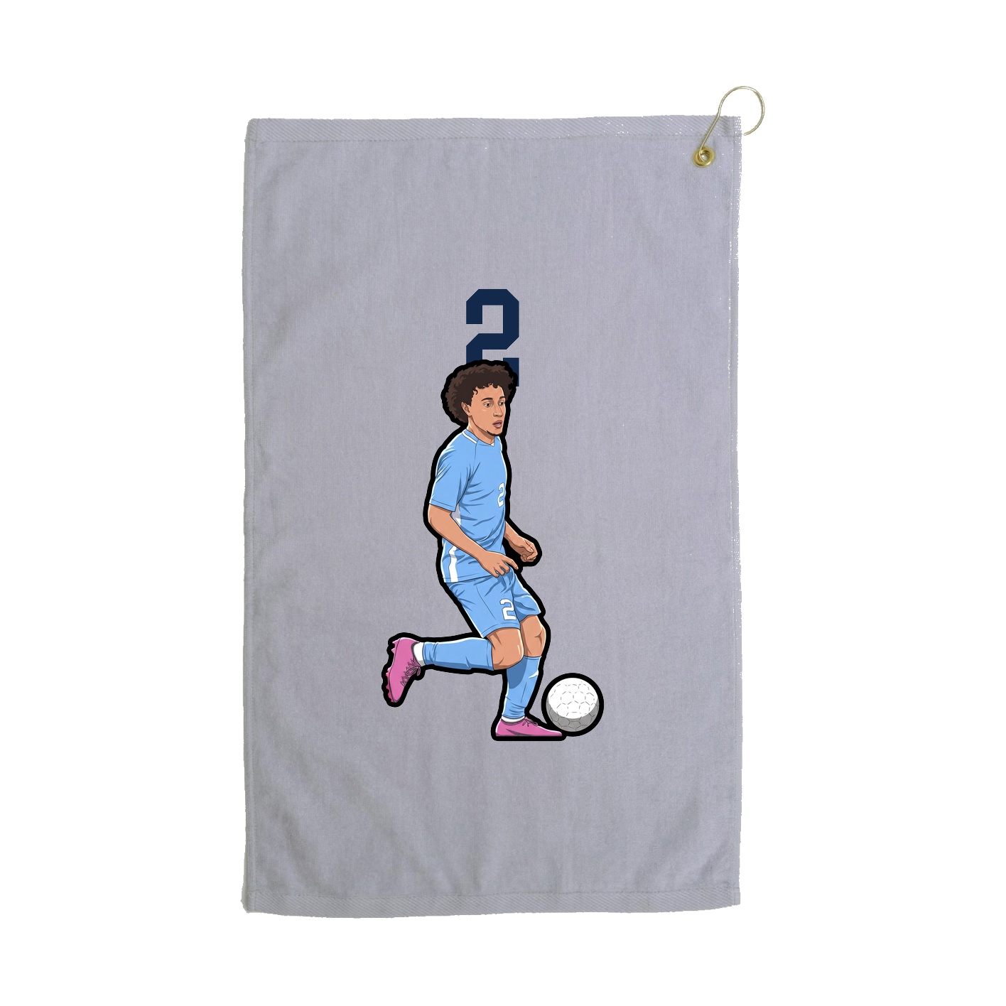 Golf Towel — Number Top in Grey